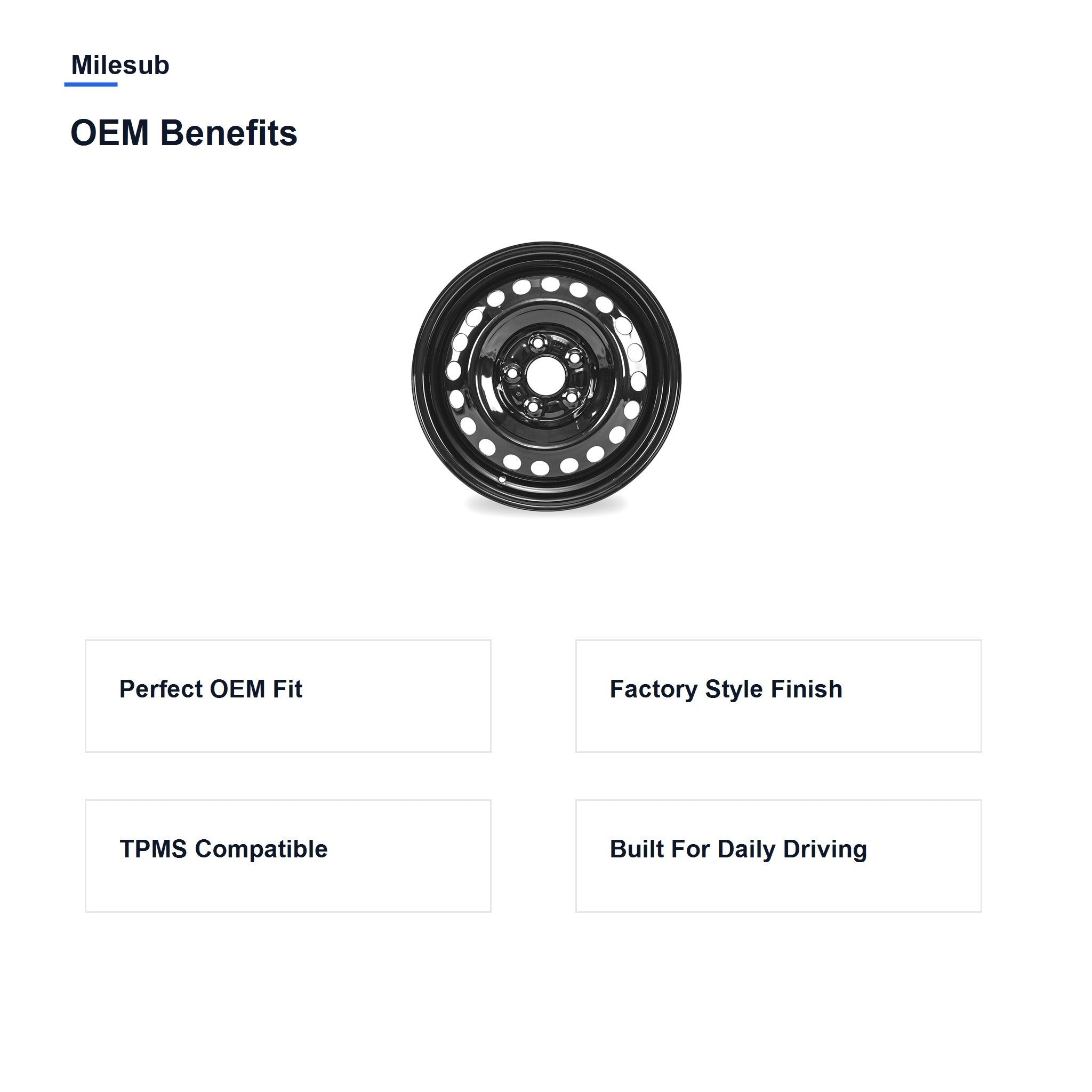 Milesub 16" OEM Style Replacement Wheel for Honda Civic 2006-2012 - OEM Benefits