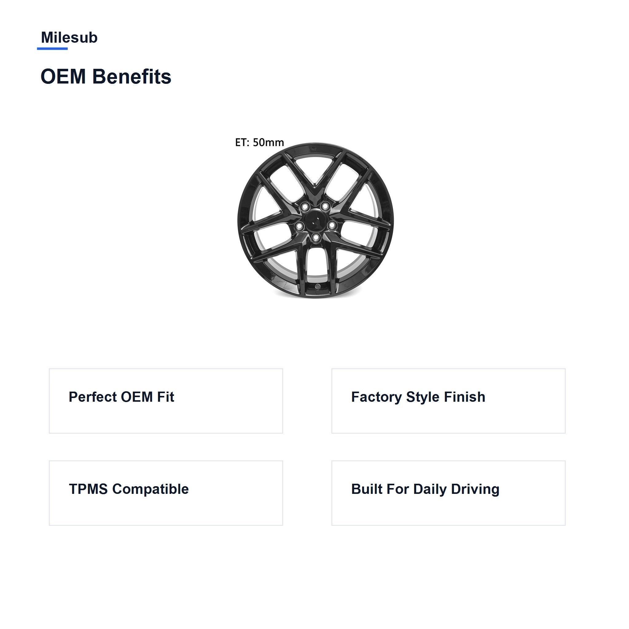 Milesub 18" OEM Style Replacement Wheel for Honda Civic 2016-2024 - OEM Benefits