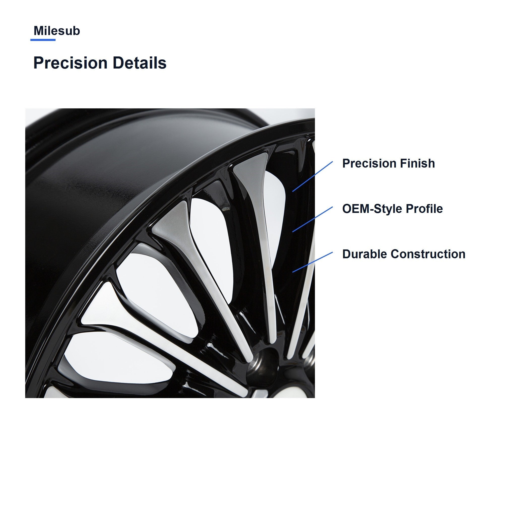 Milesub 18" OEM Style Replacement Wheel for Ford Fusion 2013-2016 - Precision Details