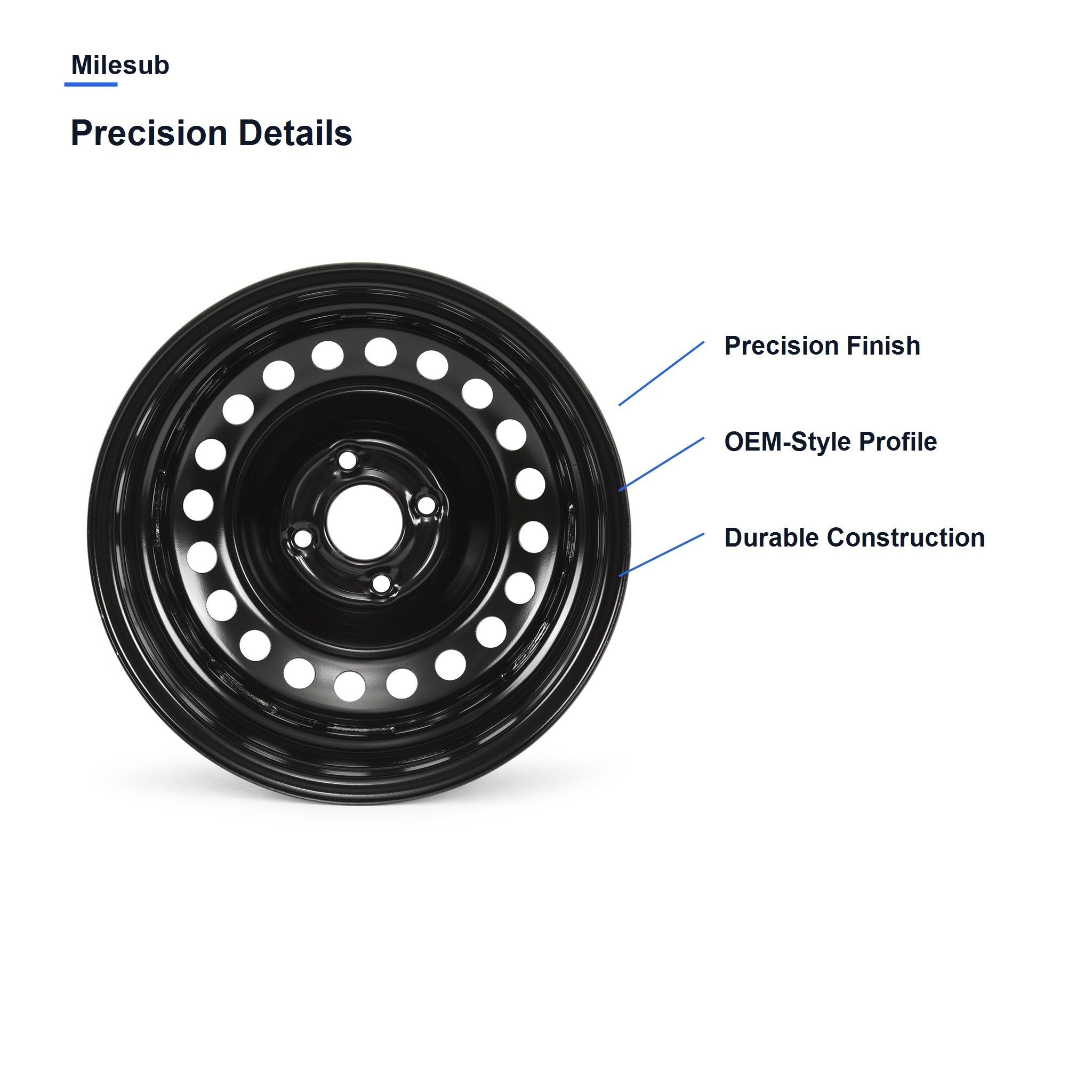 Milesub 16" OEM Style Replacement Wheel for Nissan Sentra 2007-2012 - Precision Details