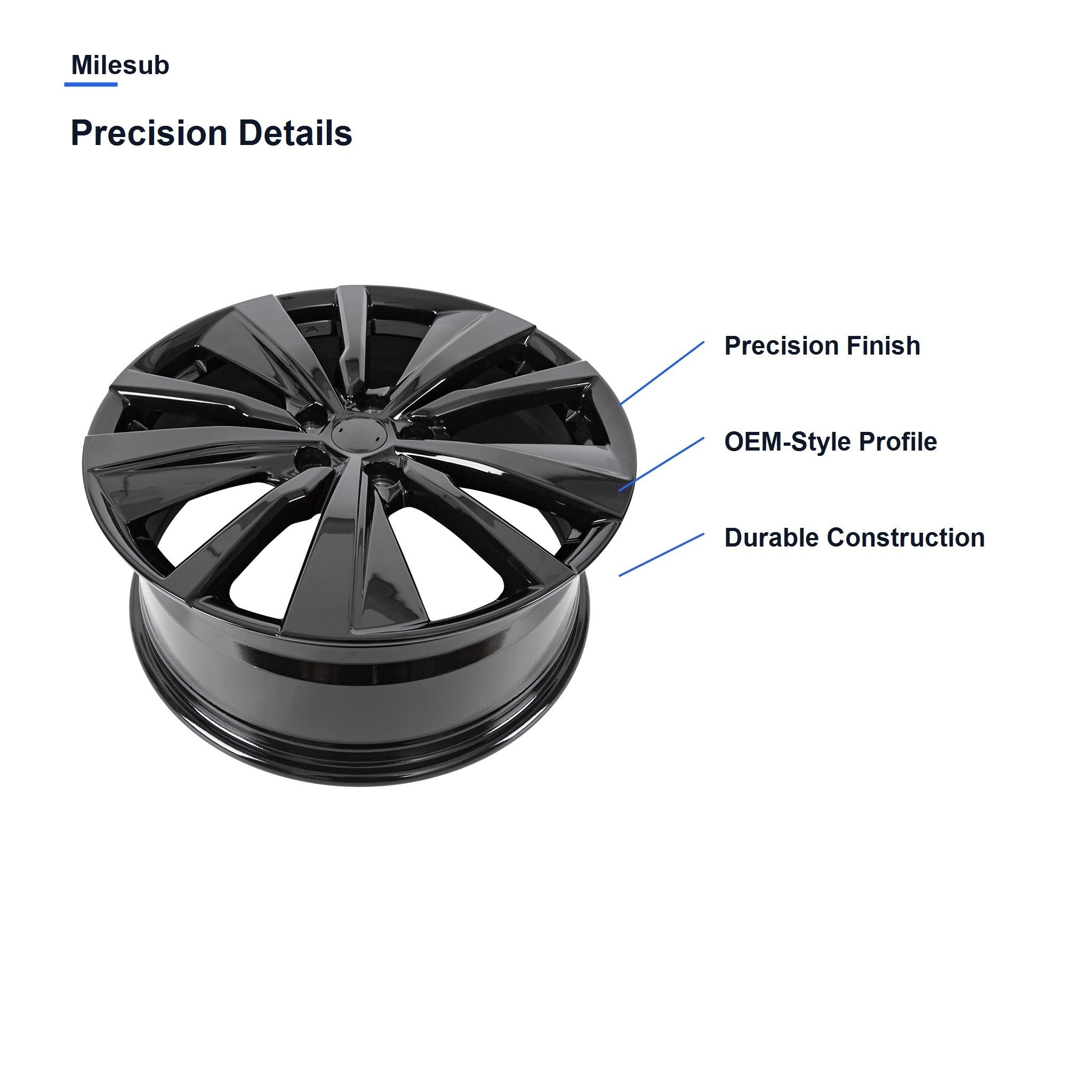 Milesub 19" OEM Style Replacement Wheel for Nissan ALTIMA - Precision Details