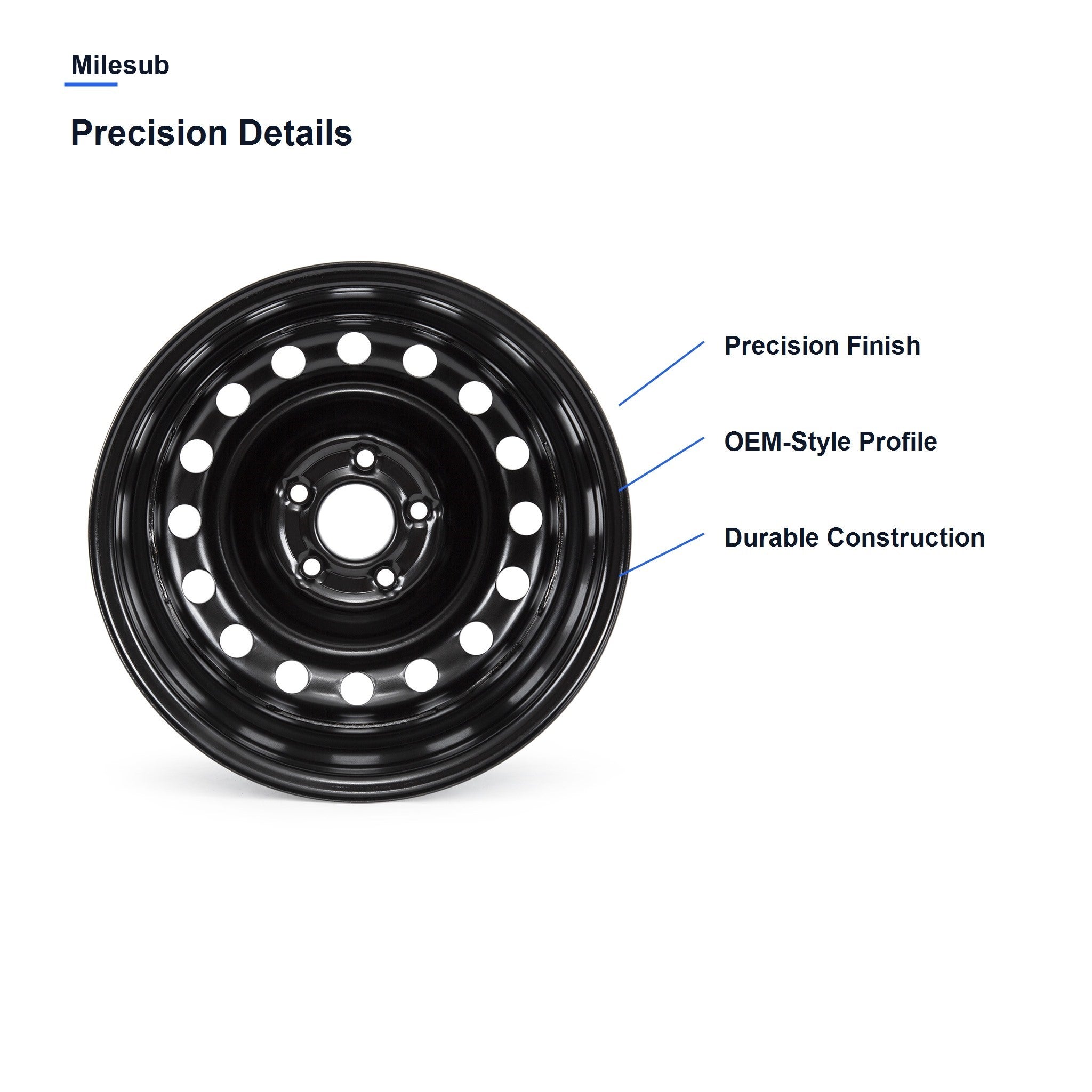 Milesub 16" OEM Style Replacement Wheel for Nissan Altima 2019-2023 - Precision Details