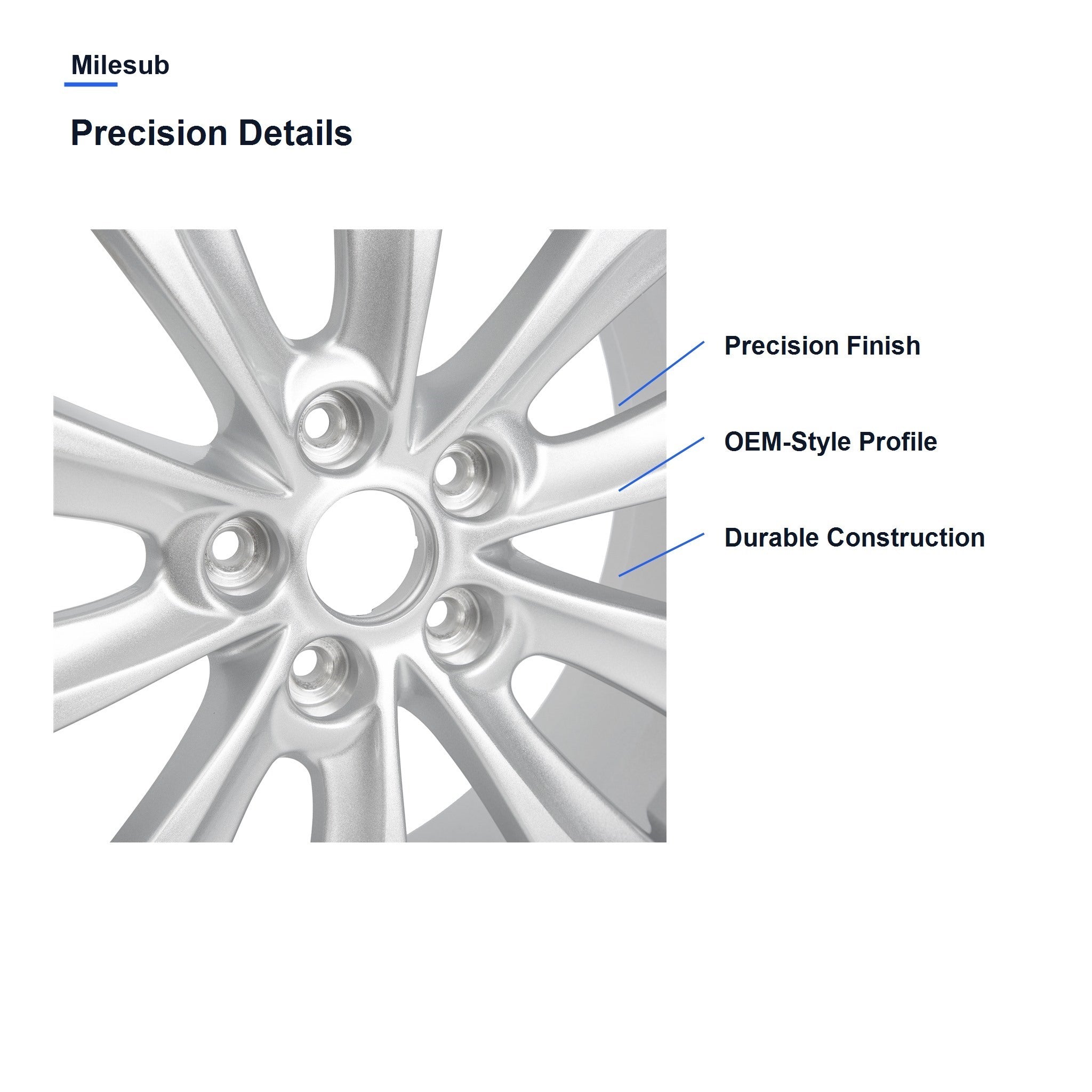 Milesub 18" OEM Style Replacement Wheel for Hyundai Sonata 2011-2014 - Precision Details