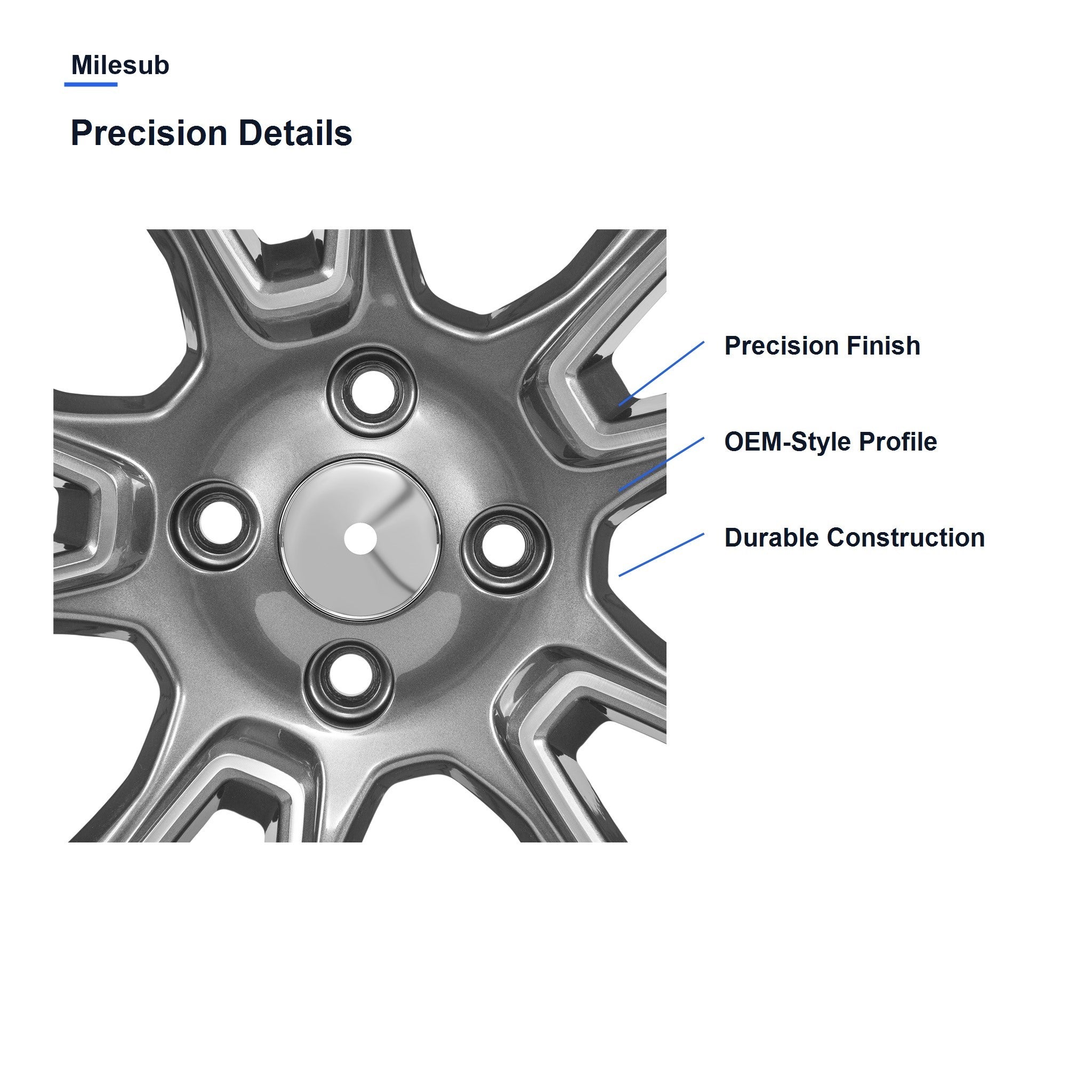 Milesub 17" OEM Style Replacement Wheel for Ford Ecosport Titanium 2018-2022 - Precision Details