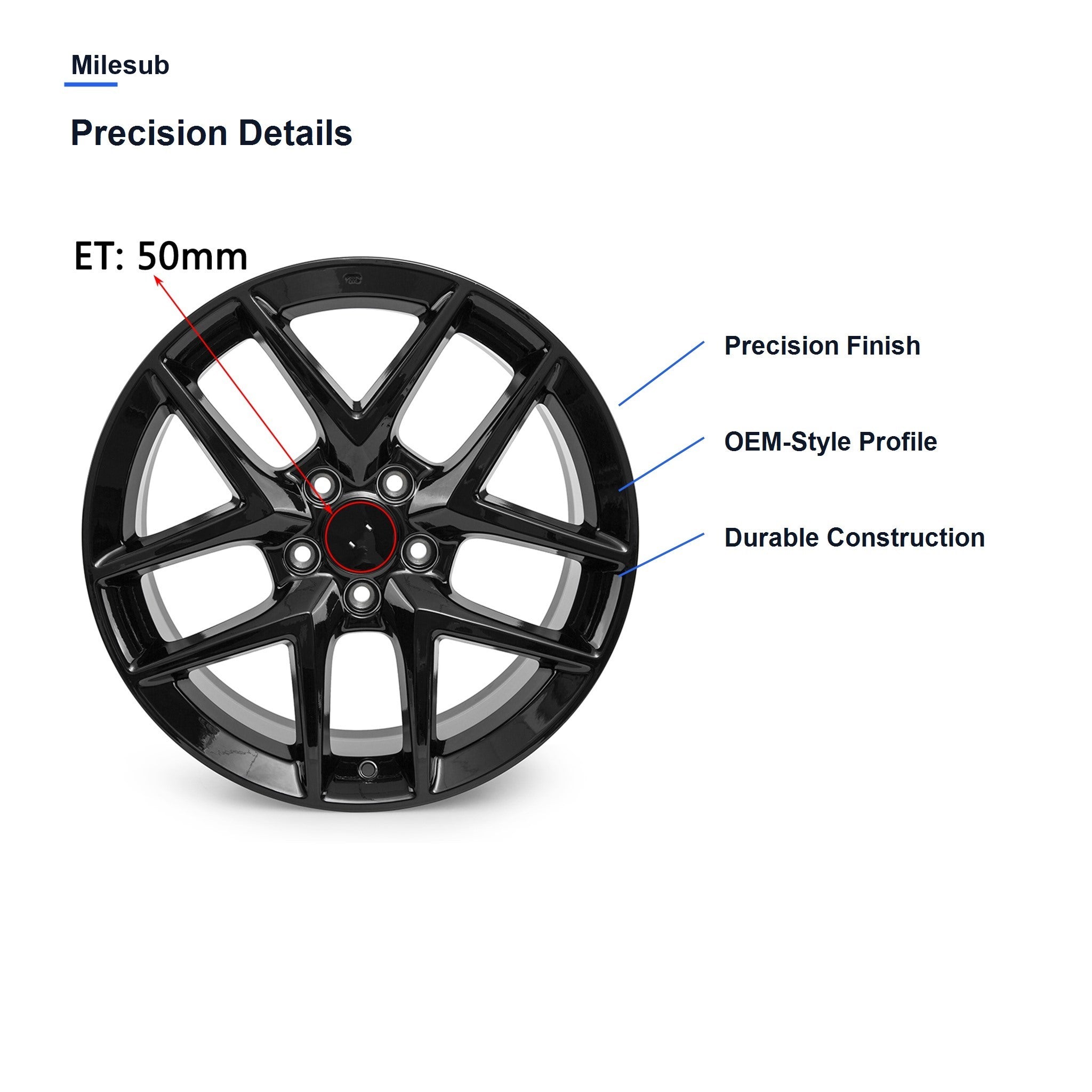 Milesub 18" OEM Style Replacement Wheel for Honda Civic 2016-2024 - Precision Details