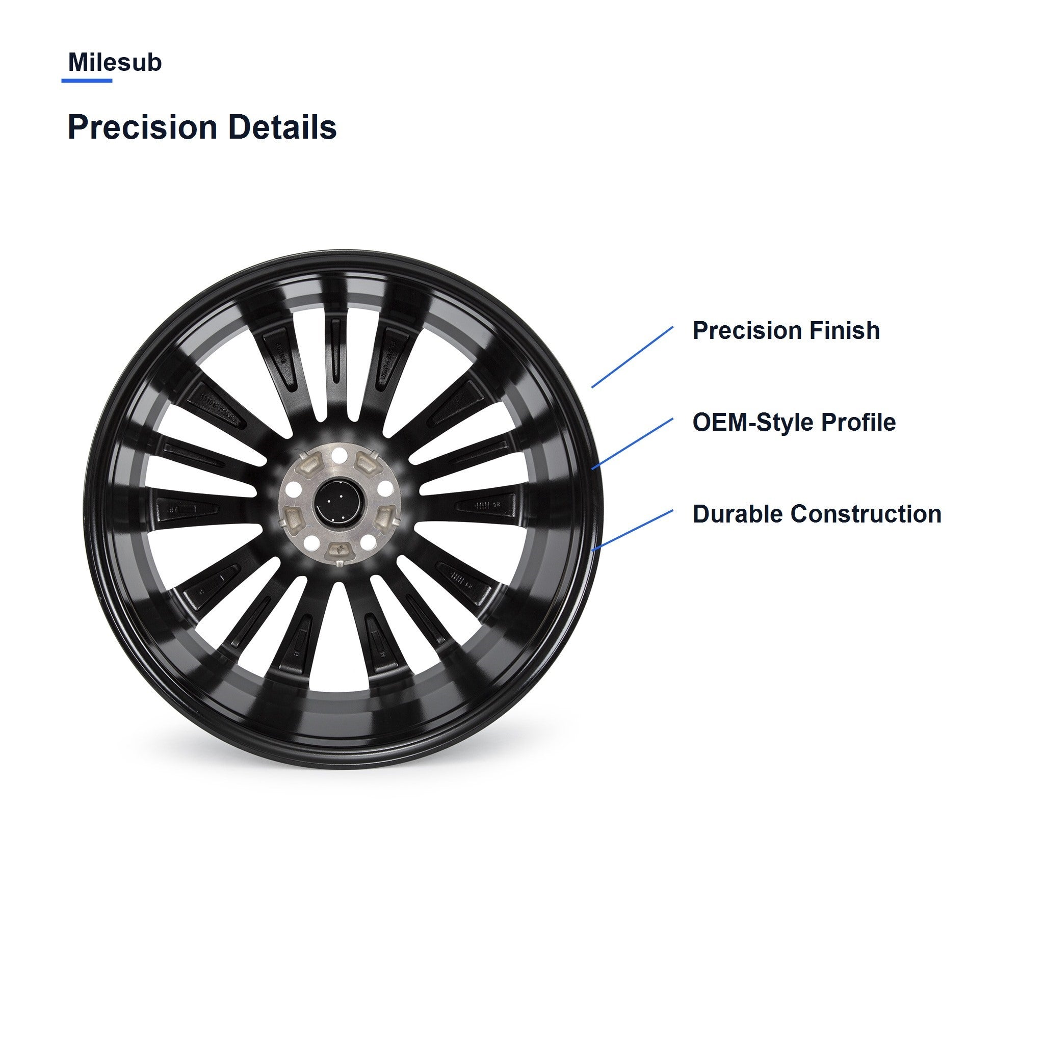 Milesub 20" OEM Style Replacement Wheel for Toyota Highlander 2020-2022 - Precision Details