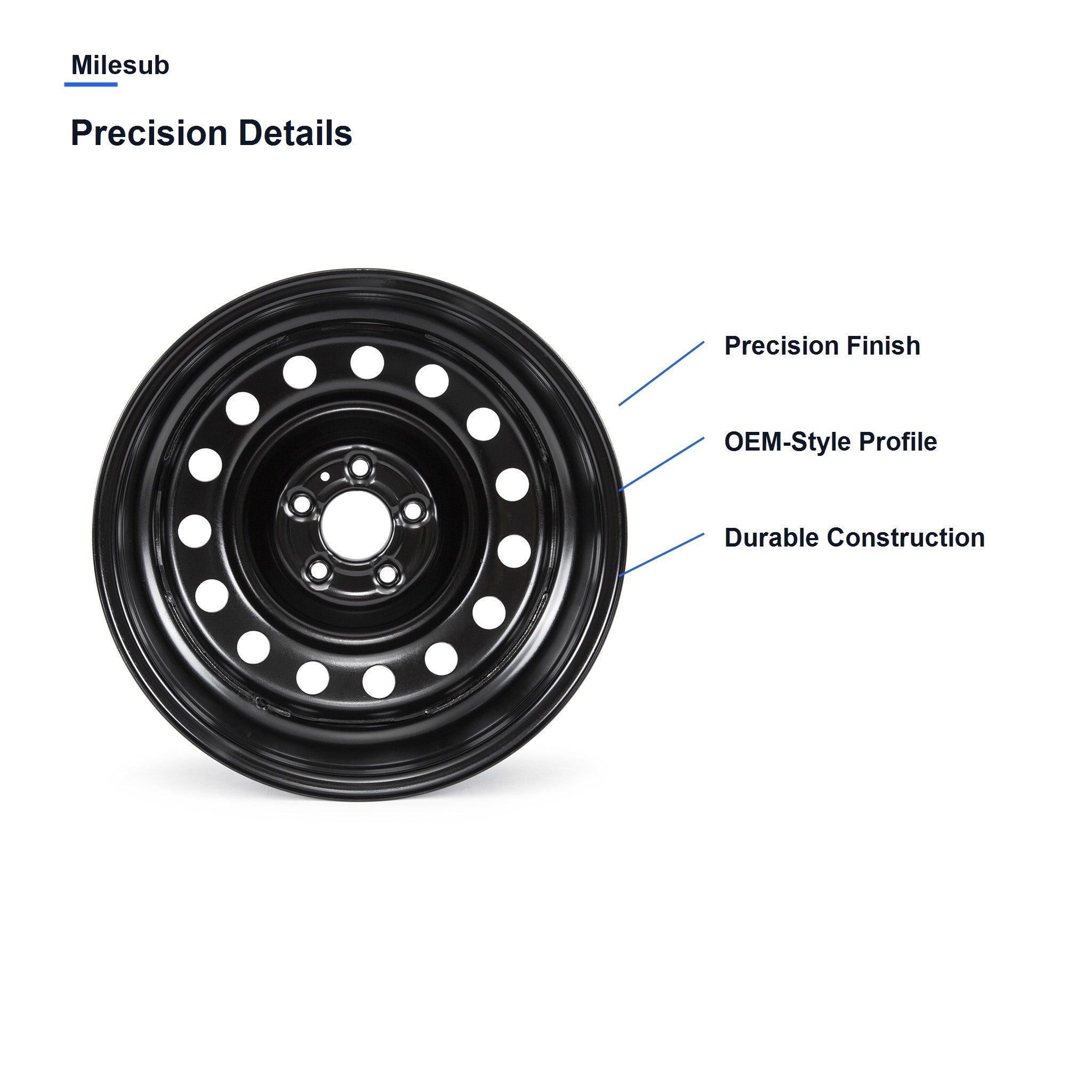 Milesub 17" OEM Style Replacement Wheel for Nissan Rogue 2014-2018 - Precision Details