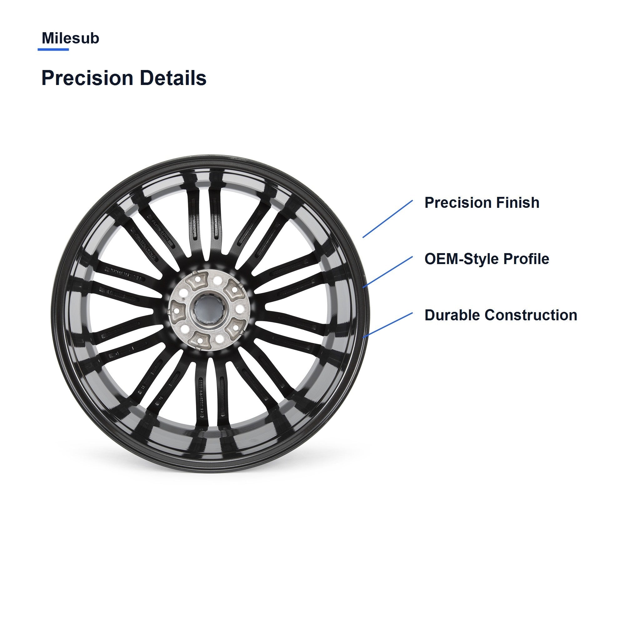 Milesub 19" OEM Style Replacement Wheel for BMW 5绯?2016-2023 - Precision Details