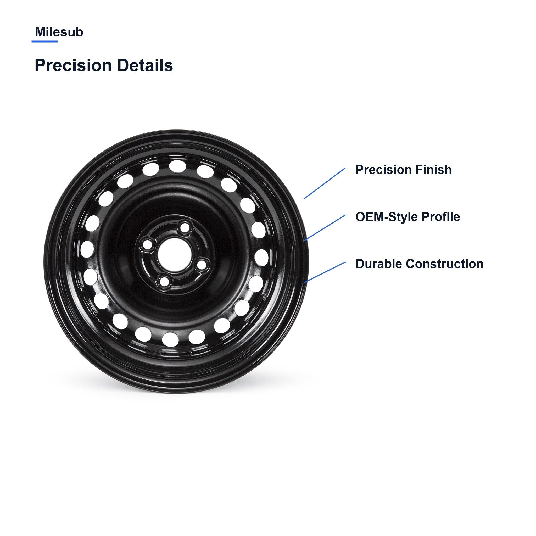 Milesub 15" OEM Style Replacement Wheel for 闆經鍏?Spark 2011-2021 - Precision Details