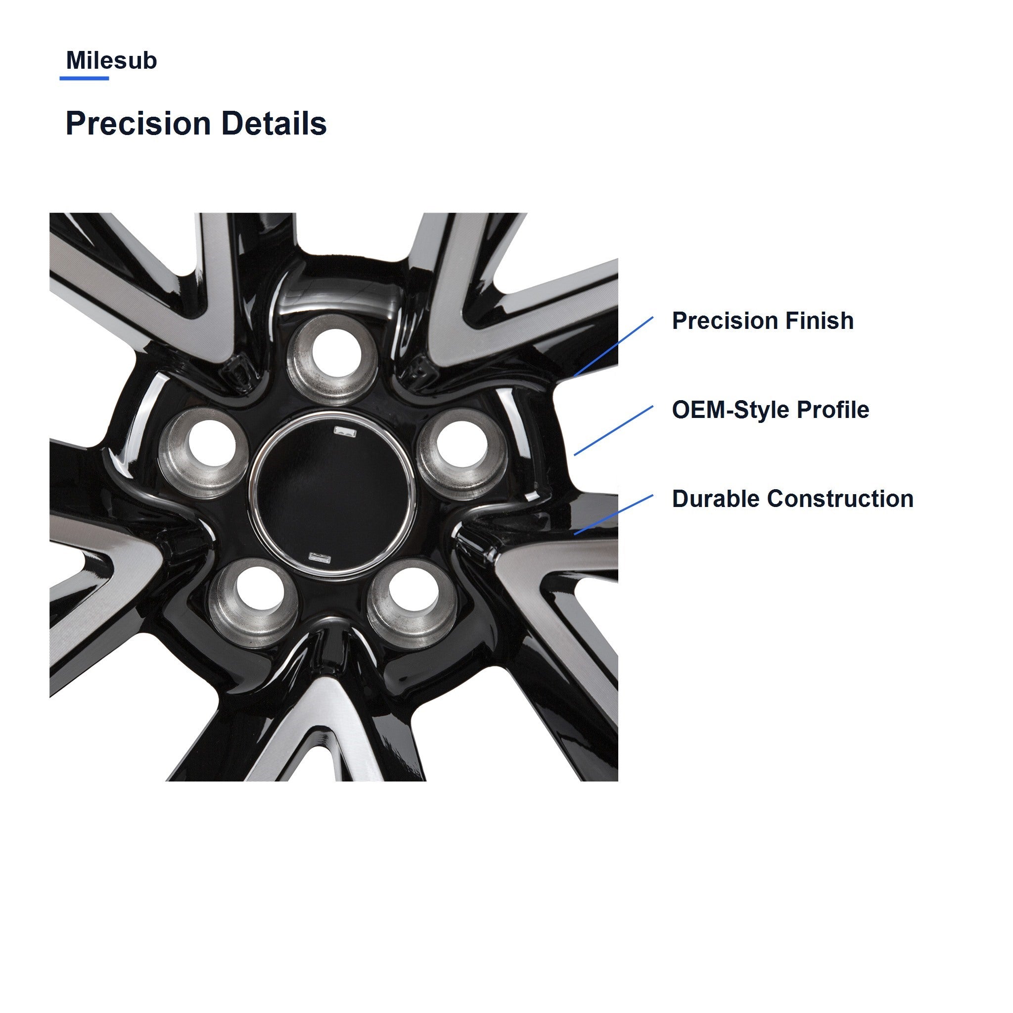Milesub 18" OEM Style Replacement Wheel for Toyota Corolla 2019-2024 - Precision Details