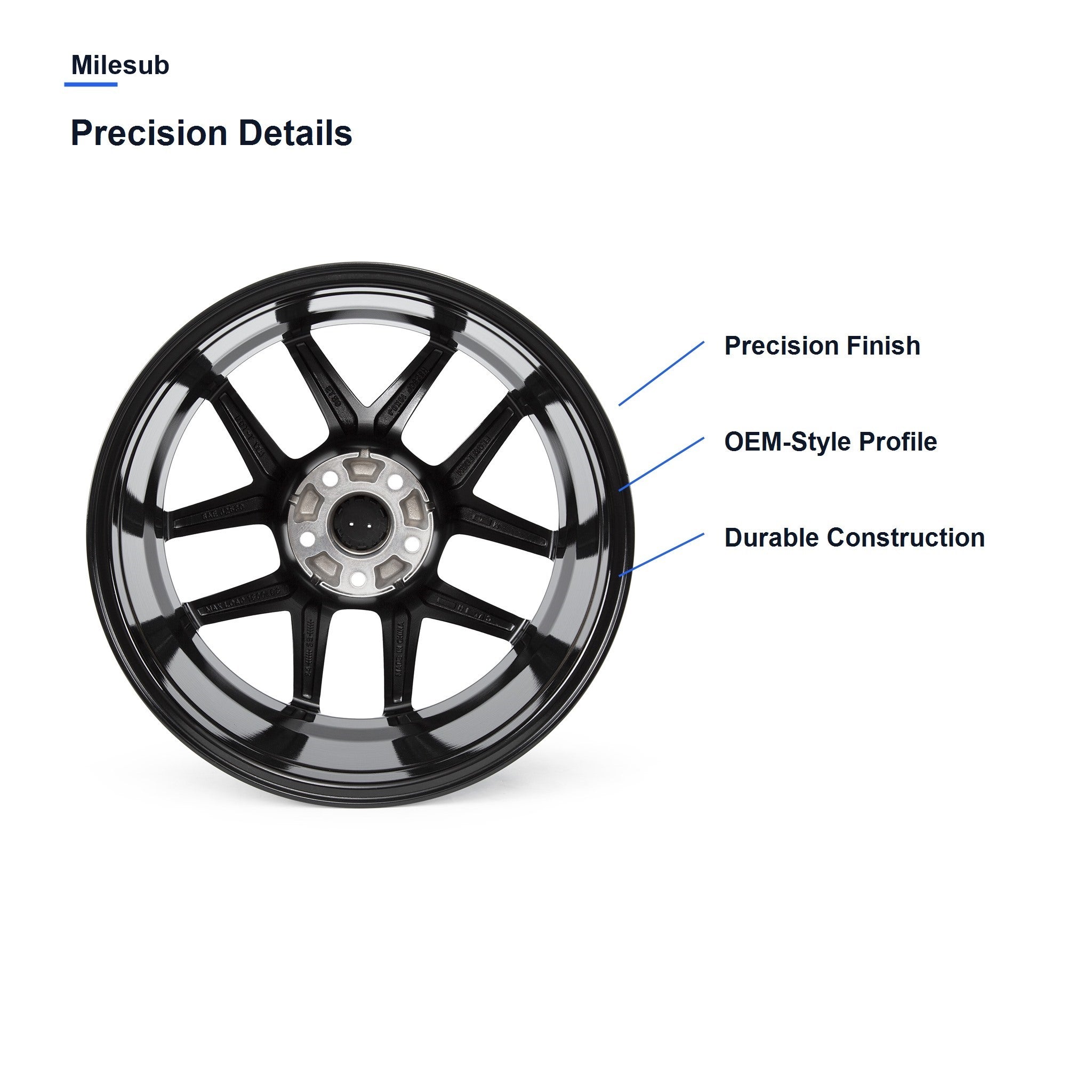 Milesub 18" OEM Style Replacement Wheel for Honda Civic 2022-2025 - Precision Details