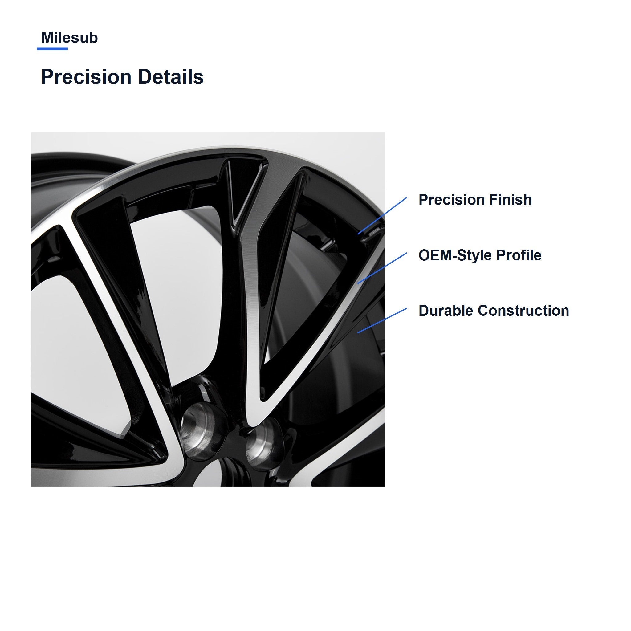 Milesub 17" OEM Style Replacement Wheel for Toyota Corolla 2019-2022 - Precision Details