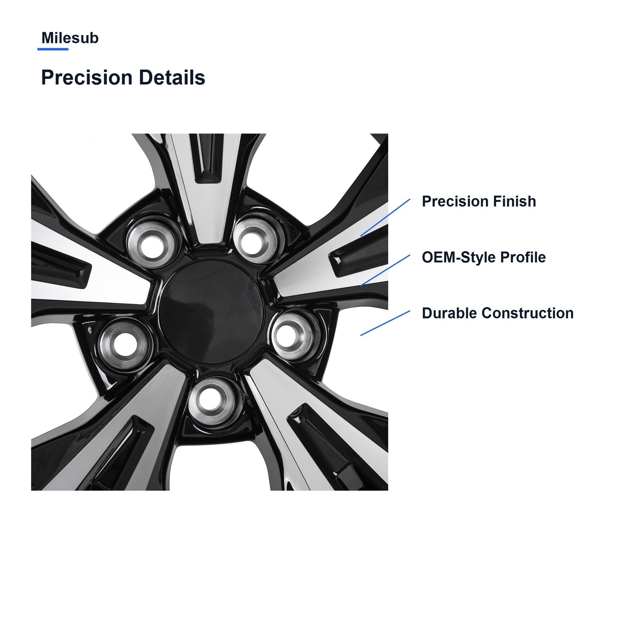 Milesub 18" OEM Style Replacement Wheel for Nissan Rogue 2021 - Precision Details