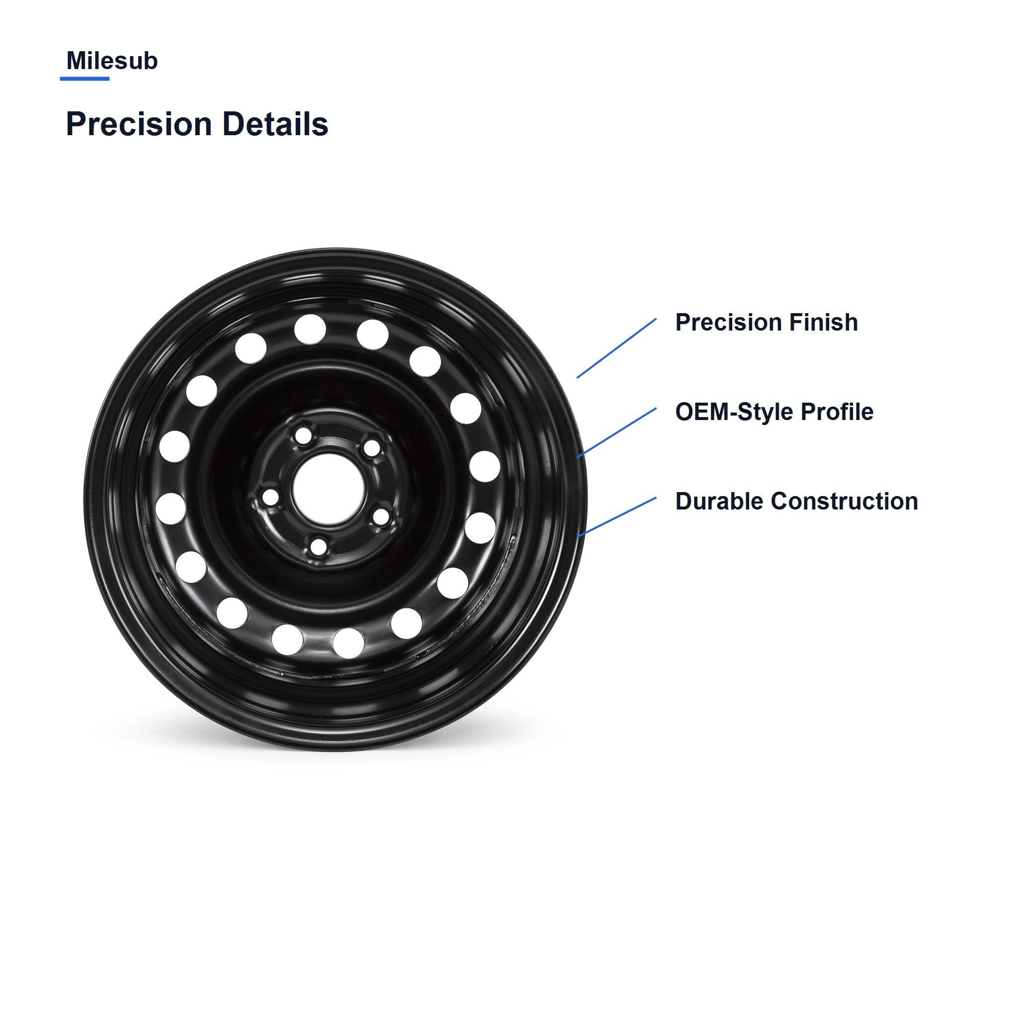 Milesub 16" OEM Style Replacement Wheel for Nissan Altima 2007-2018 - Precision Details