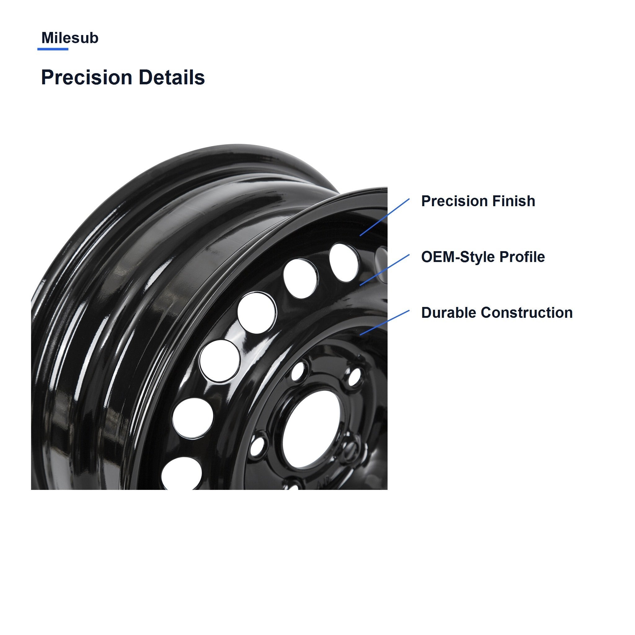 Milesub 15" OEM Style Replacement Wheel for Kia Forte 2017-2018 - Precision Details