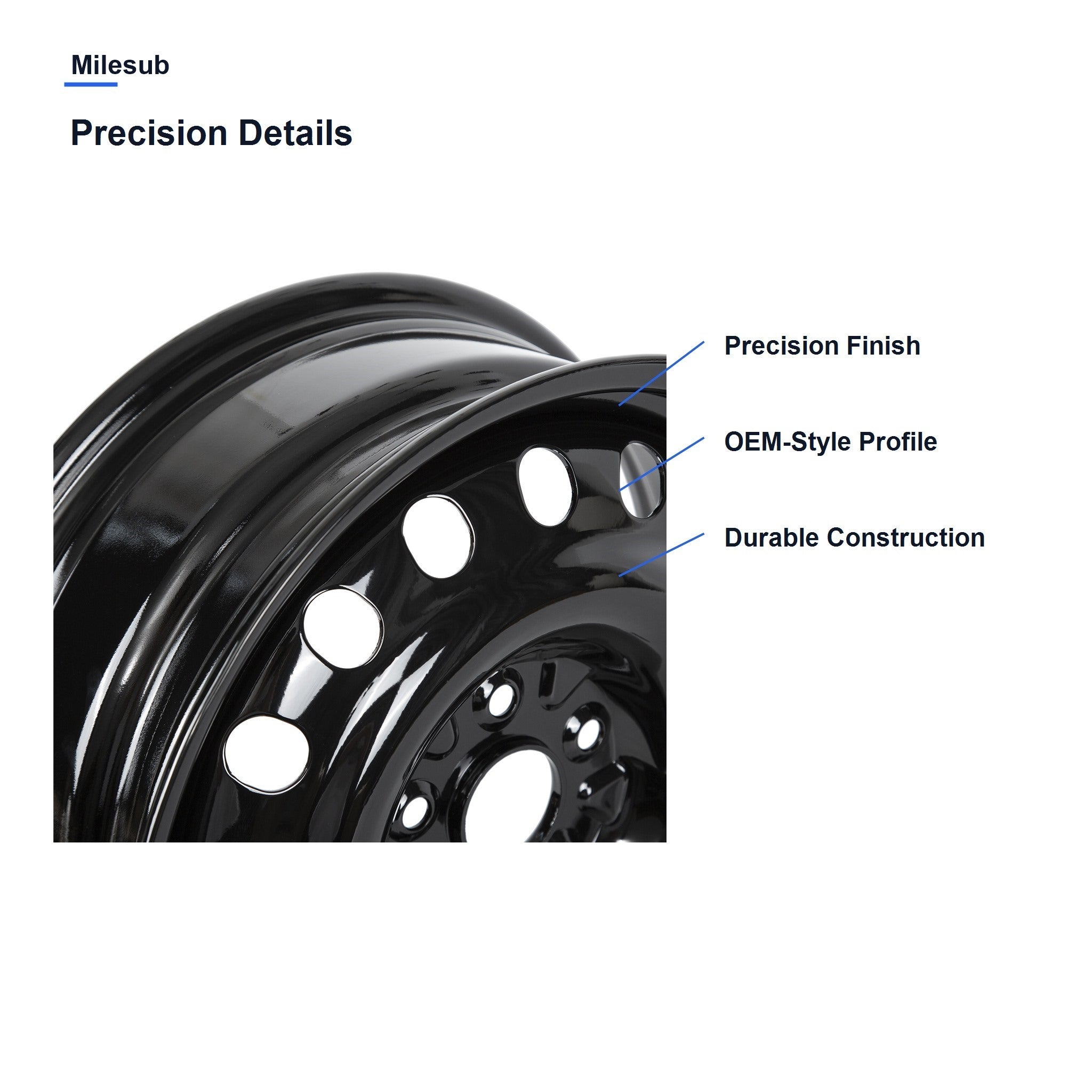 Milesub 17" OEM Style Replacement Wheel for Toyota RAV4 2019-2024 - Precision Details