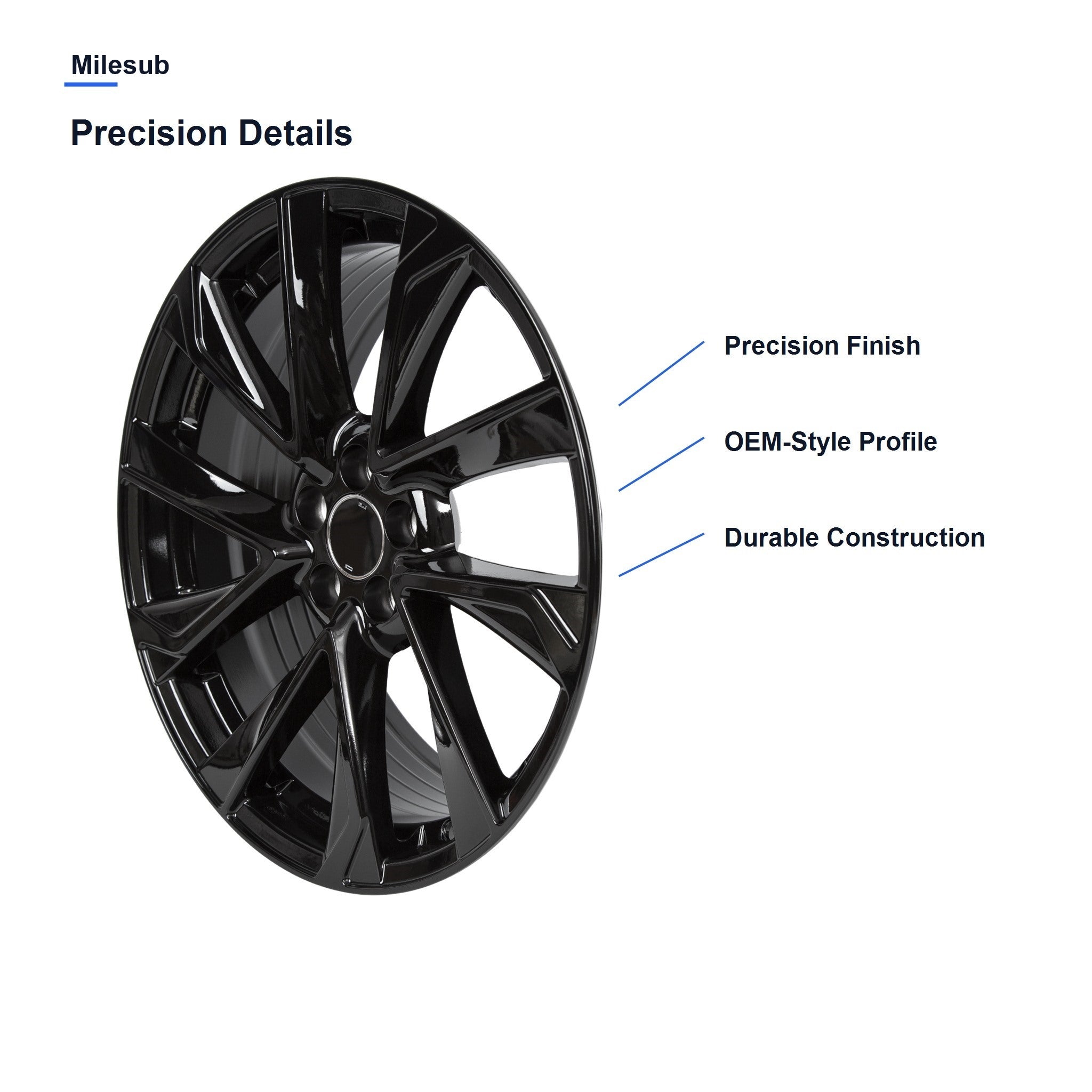 Milesub 18" OEM Style Replacement Wheel for Toyota Corolla 2019-2024 - Precision Details