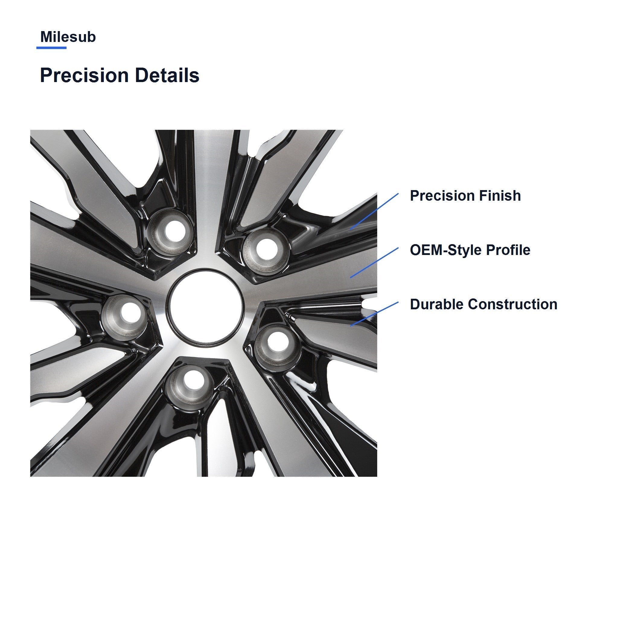 Milesub 19" OEM Style Replacement Wheel for Nissan Altima 2019-2022 - Precision Details