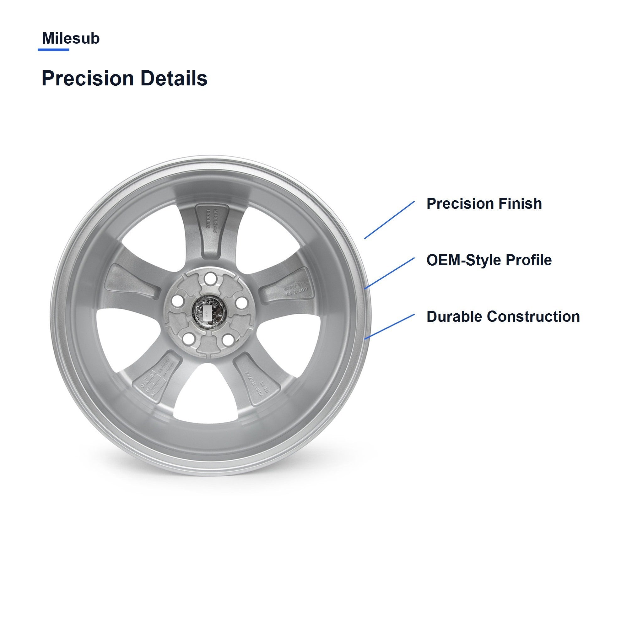 Milesub 17" OEM Style Replacement Wheel for Toyota RAV4 2019-2023 - Precision Details