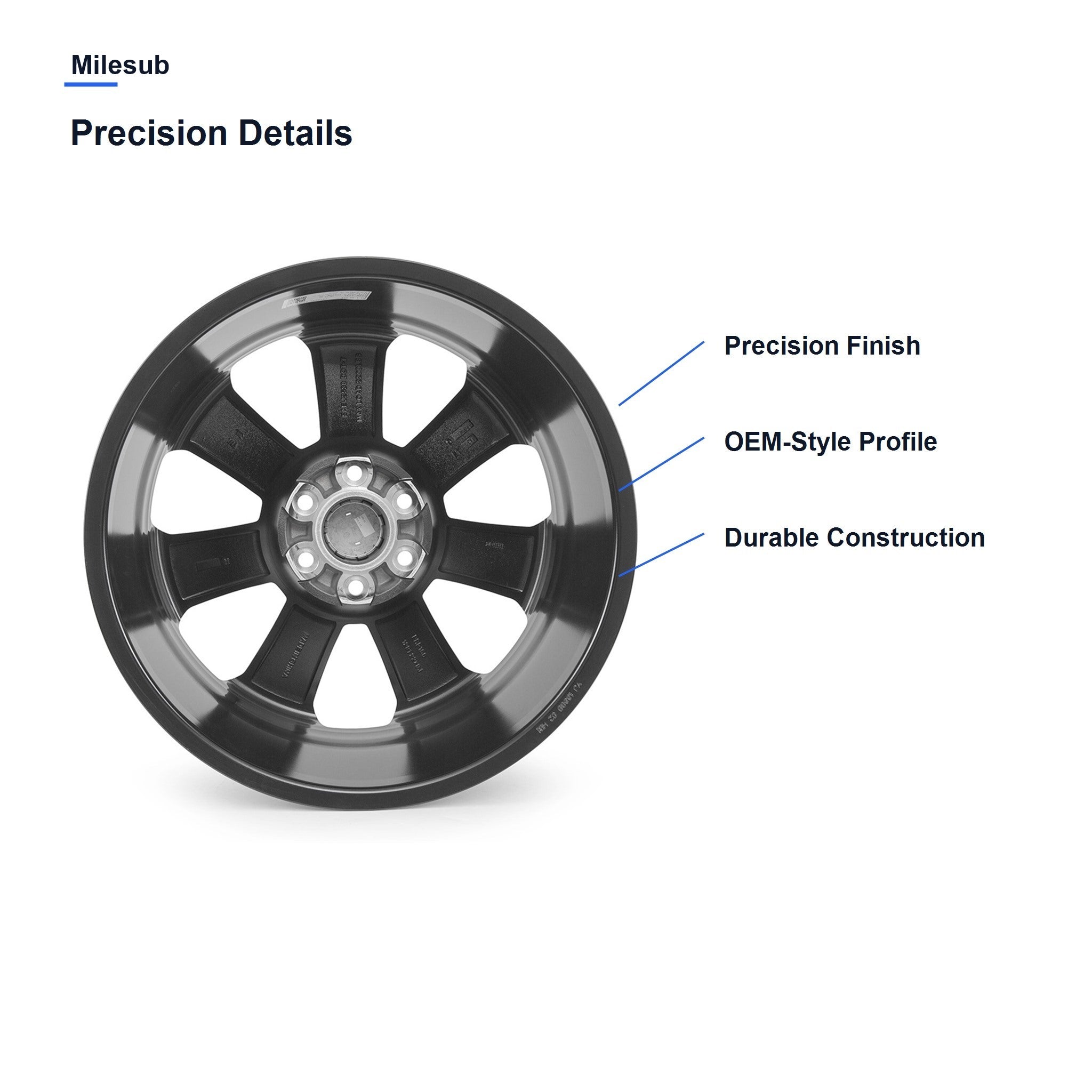 Milesub 22" OEM Style Replacement Wheel 2014-2020 - Precision Details