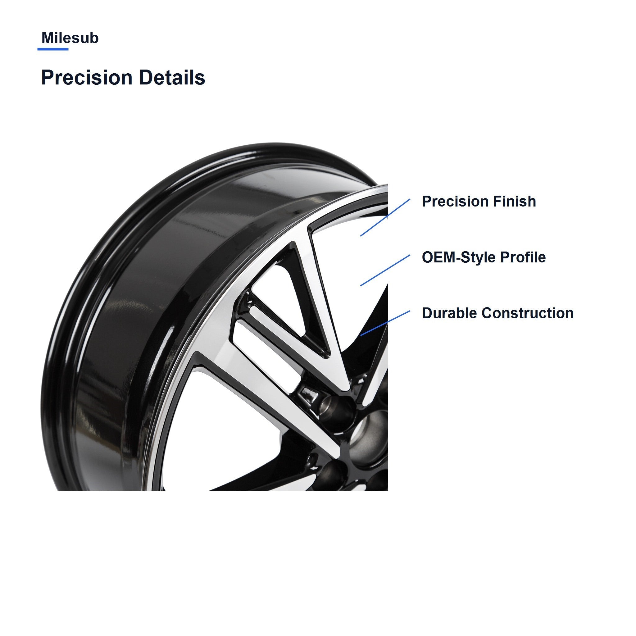 Milesub 19" OEM Style Replacement Wheel for Toyota Camry 2018-2025 - Precision Details