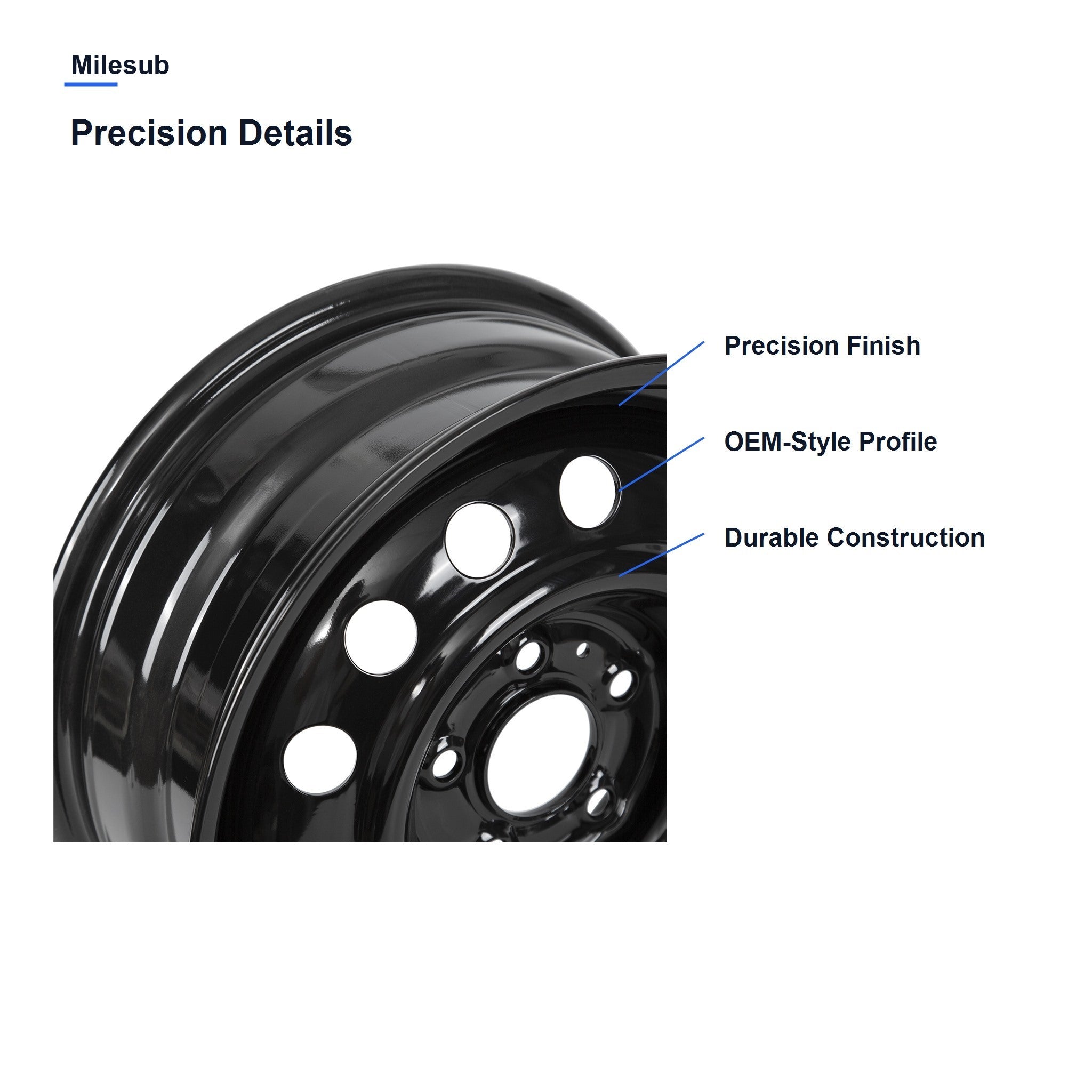 Milesub 16" OEM Style Replacement Wheel for Kia Soul 2020-2024 - Precision Details