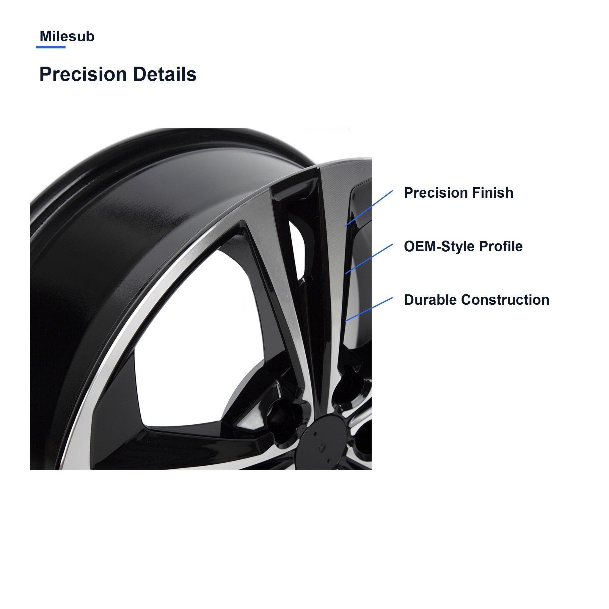 Milesub 18" OEM Style Replacement Wheel for Nissan Sentra SR 2020-2021 - Precision Details
