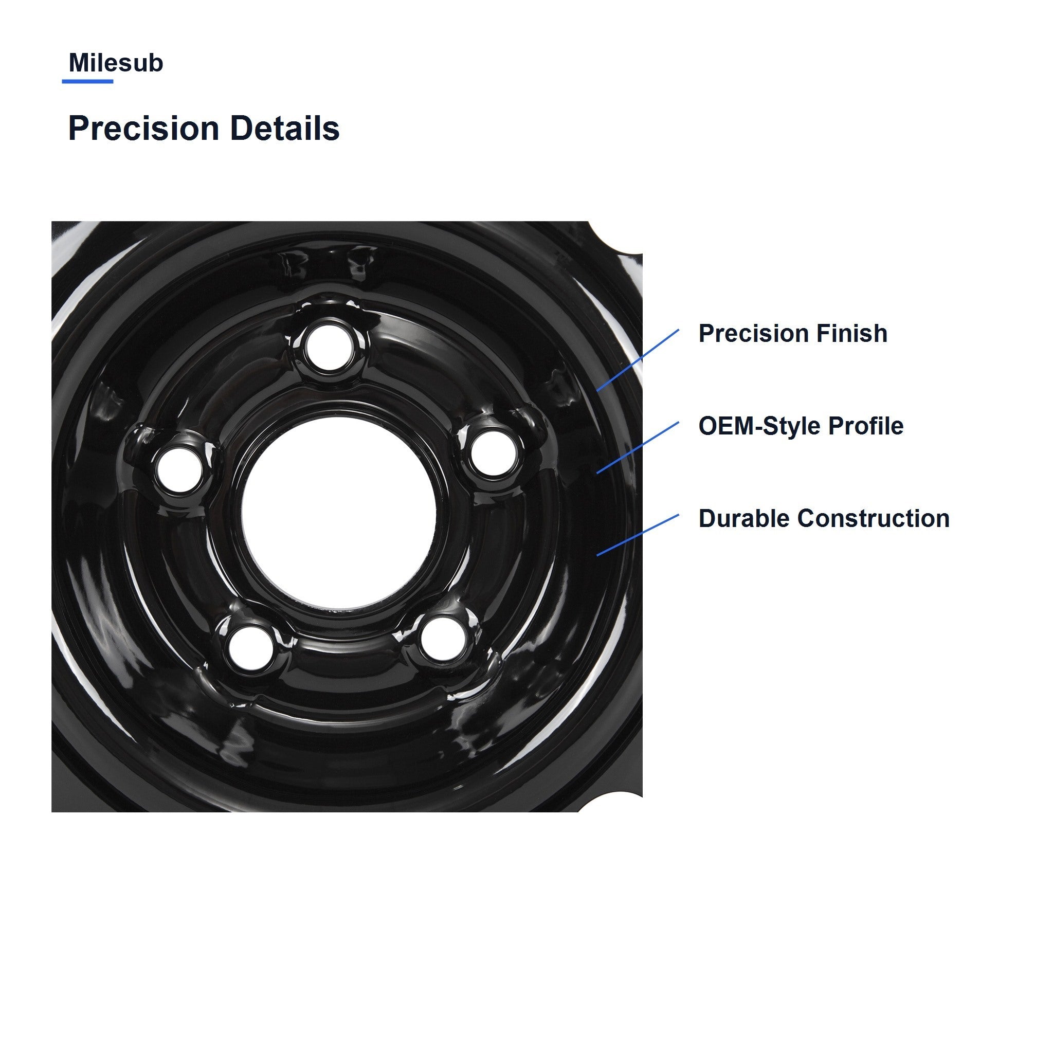 Milesub 15" OEM Style Replacement Wheel for Hyundai Elantra 2017-2020 - Precision Details