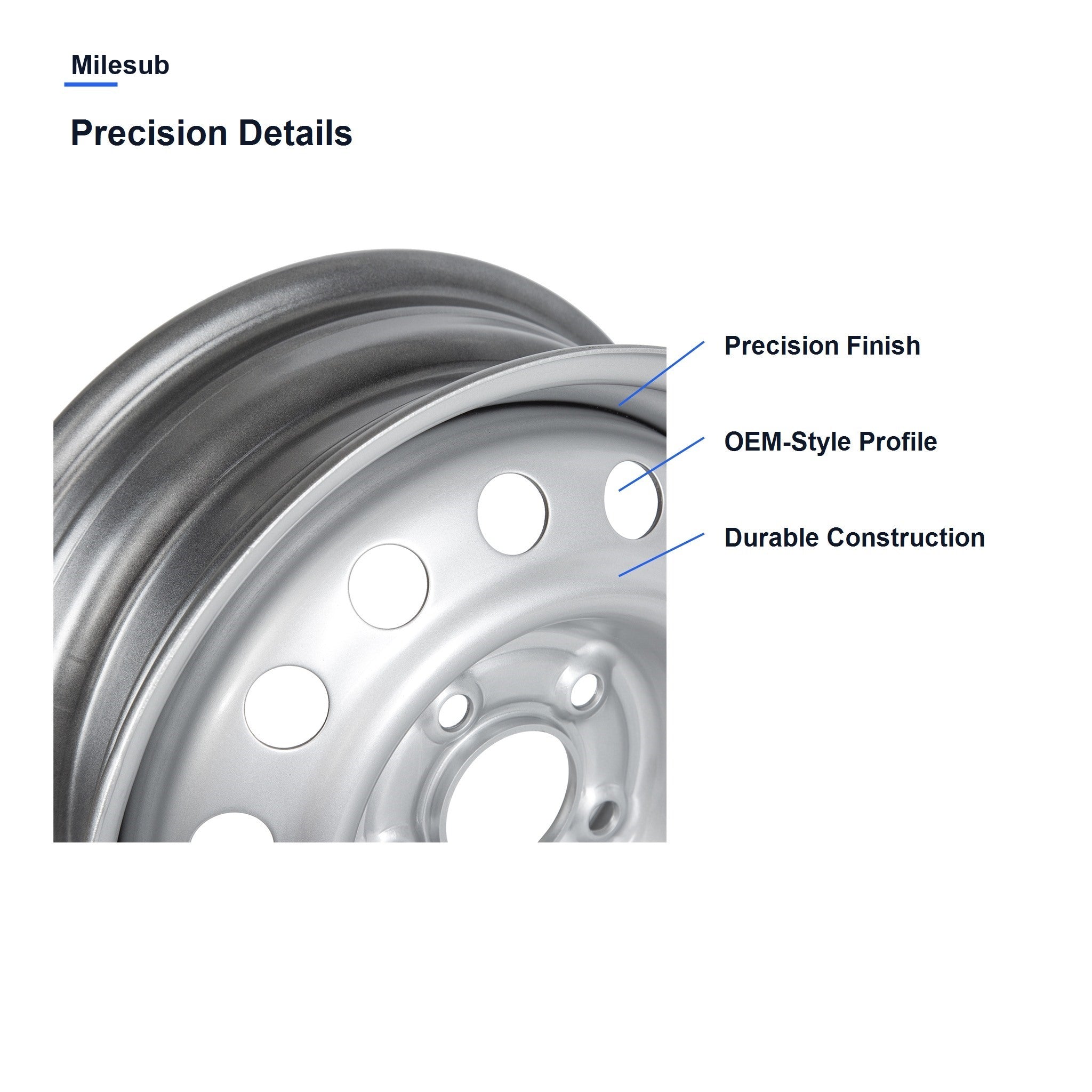 Milesub 15" OEM Style Replacement Wheel for Nissan NV200 2013-2023 - Precision Details