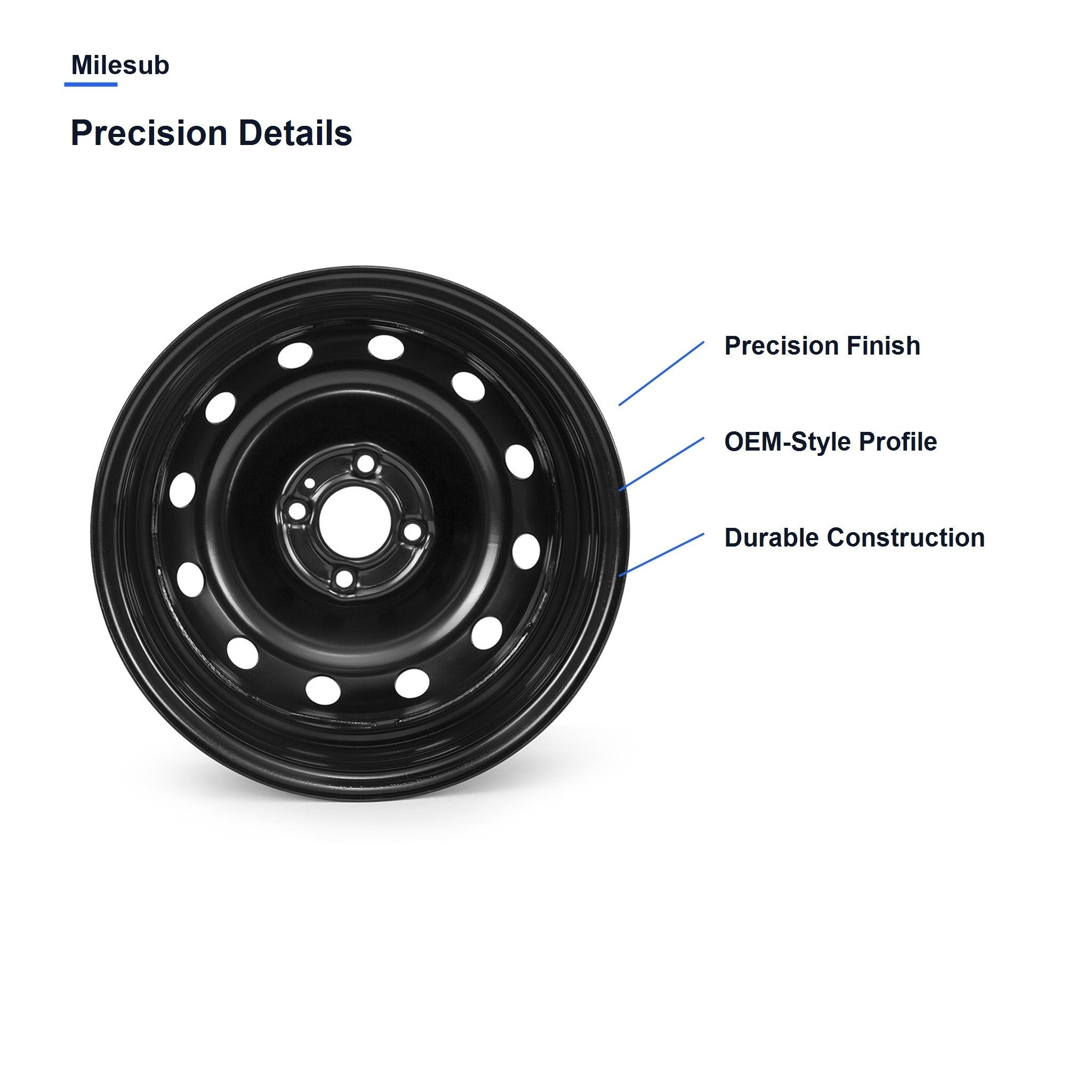 Milesub 15" OEM Style Replacement Wheel for Toyota 2006-2012 - Precision Details