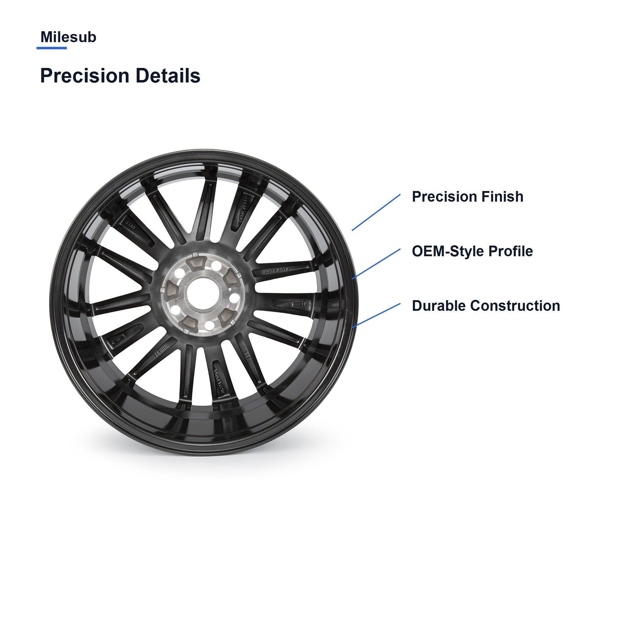 Milesub 18" OEM Style Replacement Wheel for Toyota Camry 2018-2022 - Precision Details