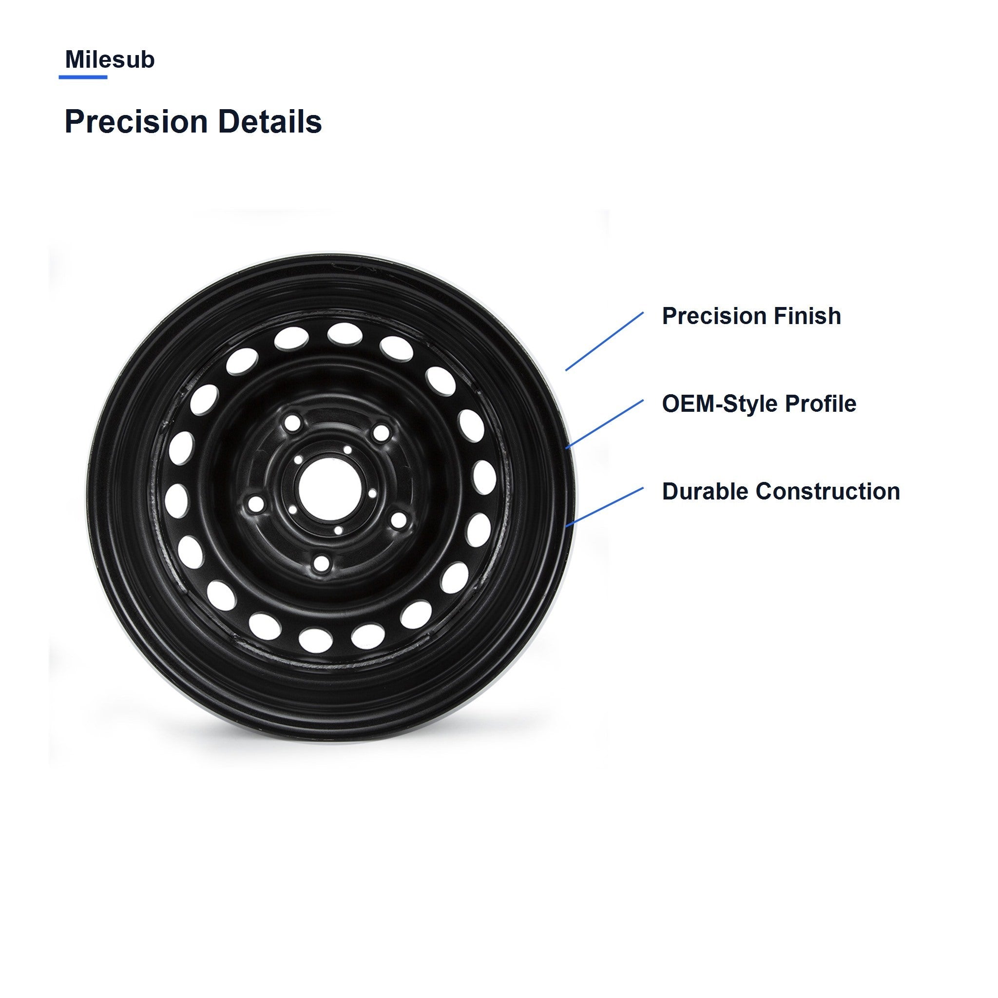 Milesub 16" OEM Style Replacement Wheel for Ford Transit 2015-2022 - Precision Details