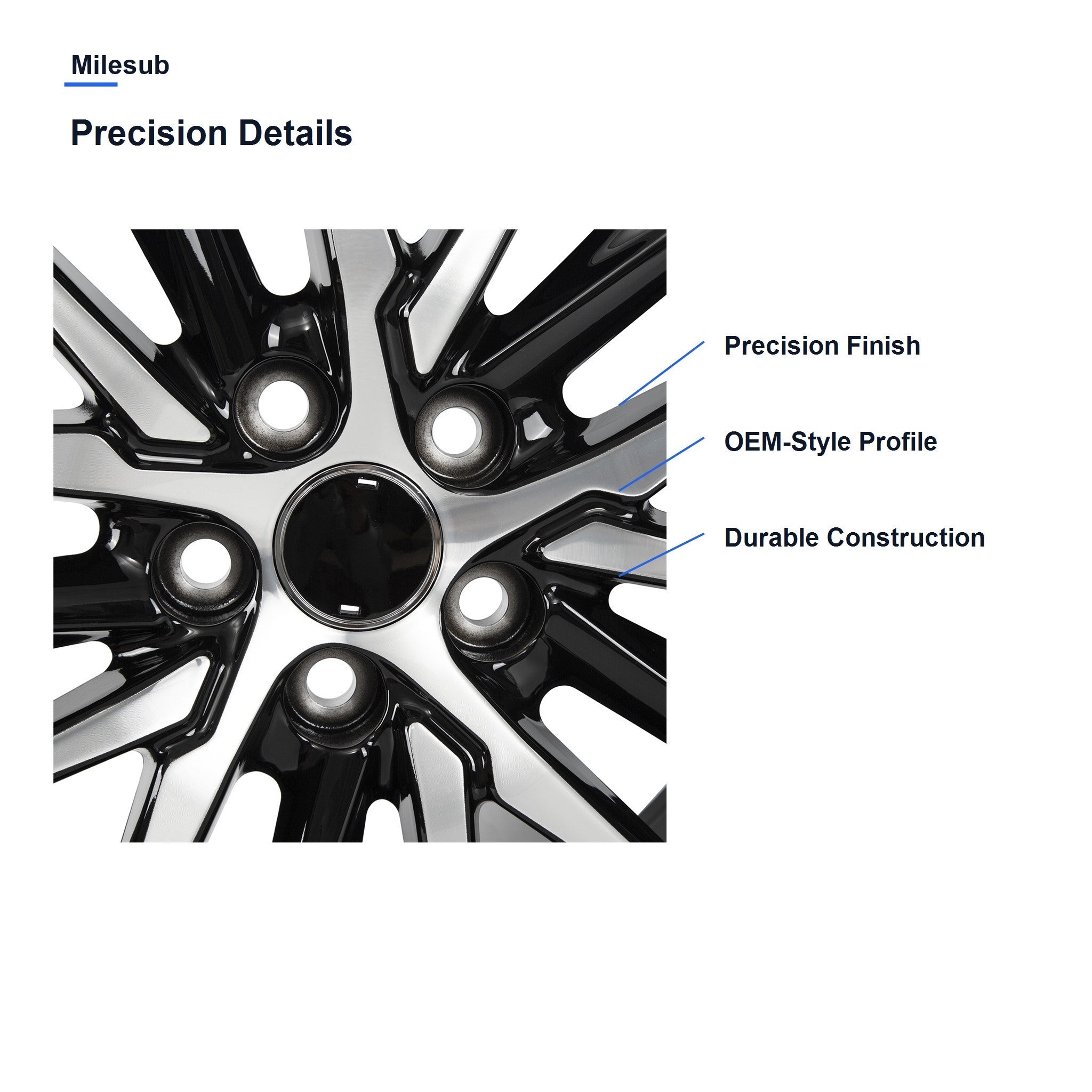 Milesub 18" OEM Style Replacement Wheel for Toyota Camry 2018-2022 - Precision Details