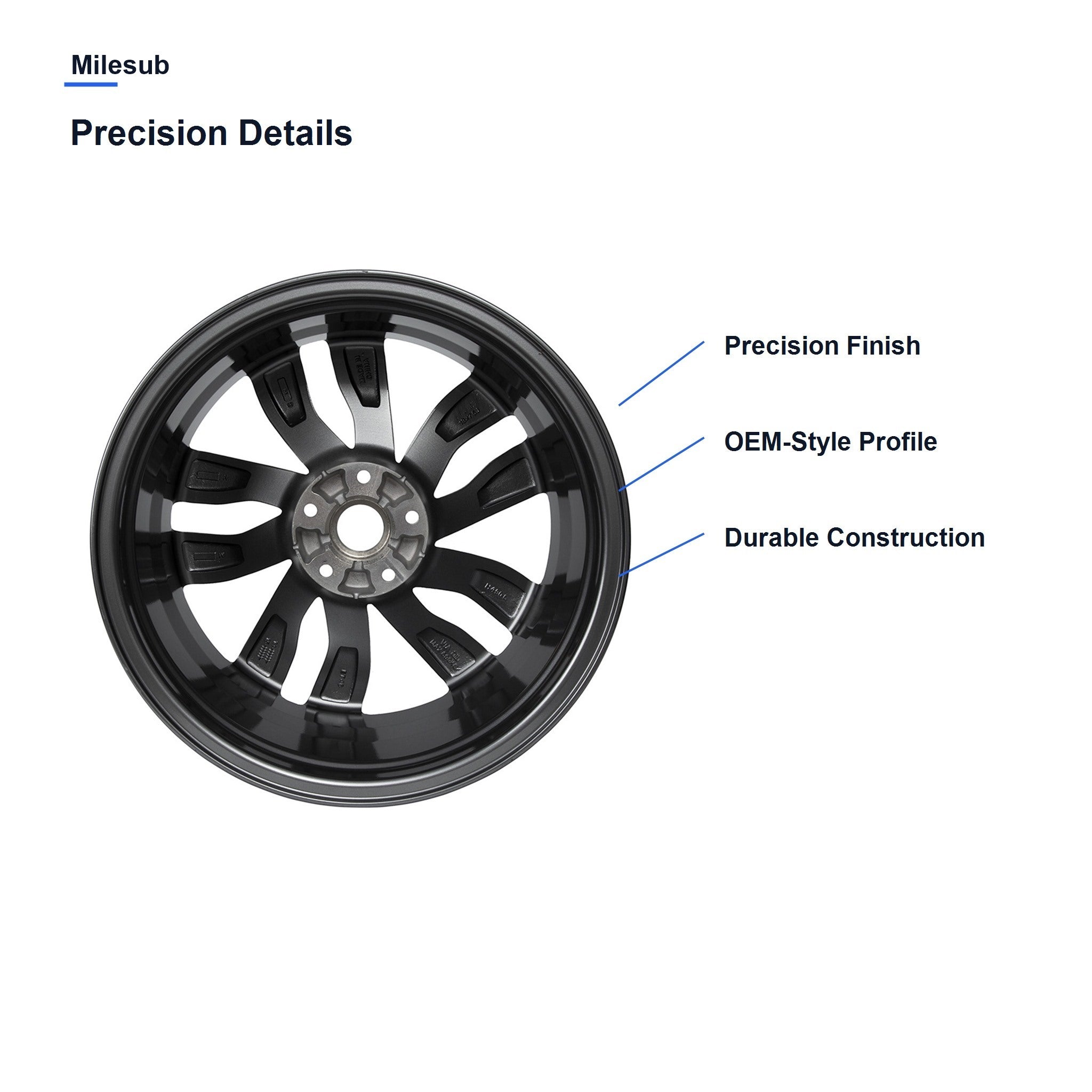 Milesub 18" OEM Style Replacement Wheel for Kia Optima 2014-2015 - Precision Details