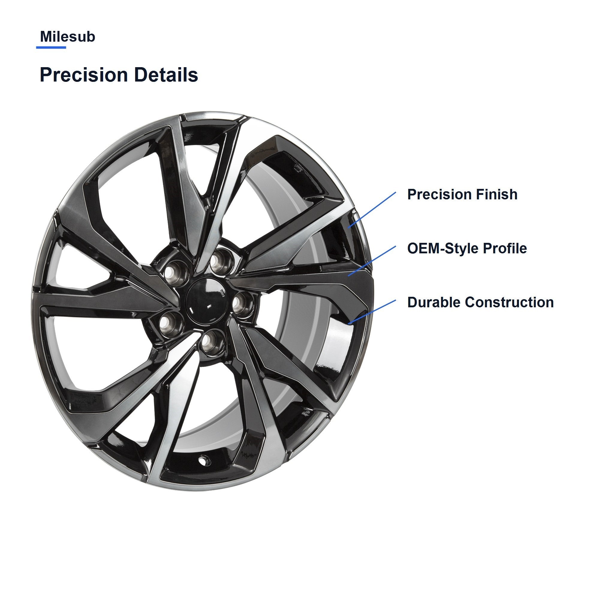 Milesub 18" OEM Style Replacement Wheel for Honda Civic 2017-2021 - Precision Details