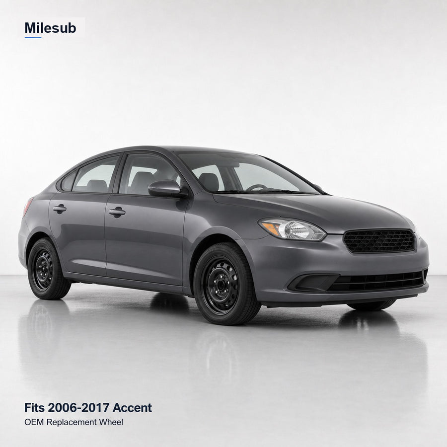 14" OEM Style Black Steel Replacement Wheel for Hyundai Accent 2006–2017 – vehicle effect