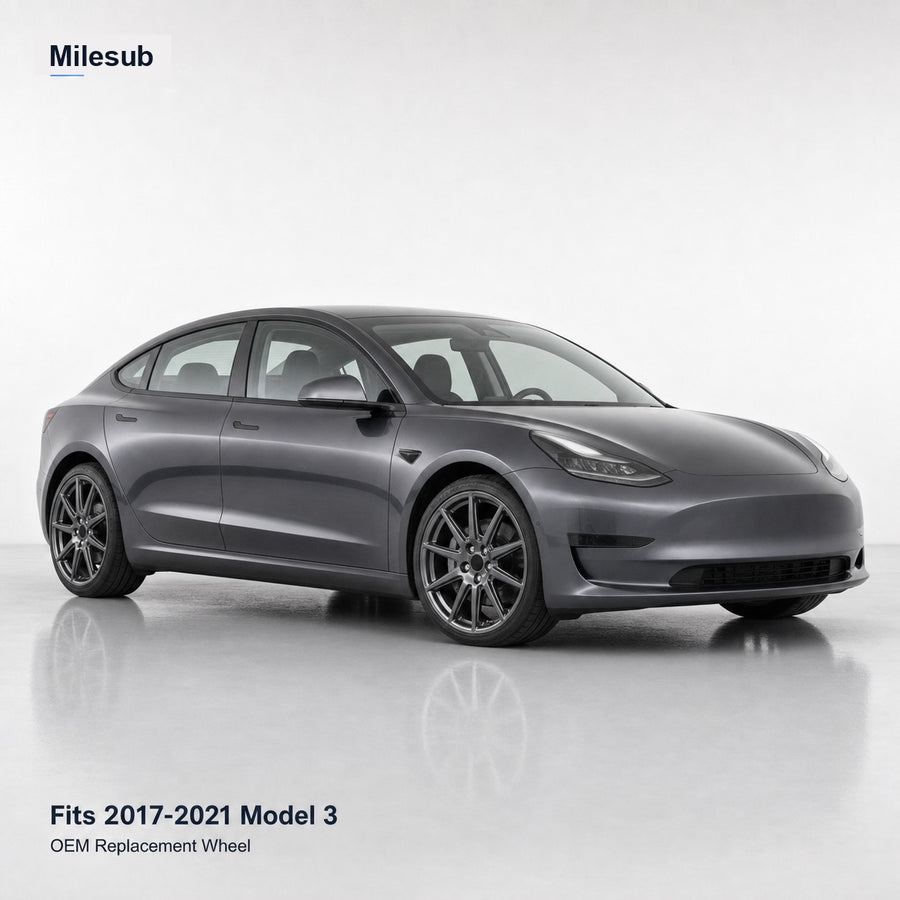 18" OEM Style Replacement Wheel for Tesla Model 3 2017-2021 - Gray – vehicle effect