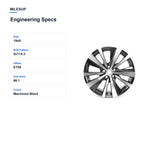 MilesUp 19" OEM Style Replacement Wheel for Nissan Altima 2019-2022 - Engineering Specs