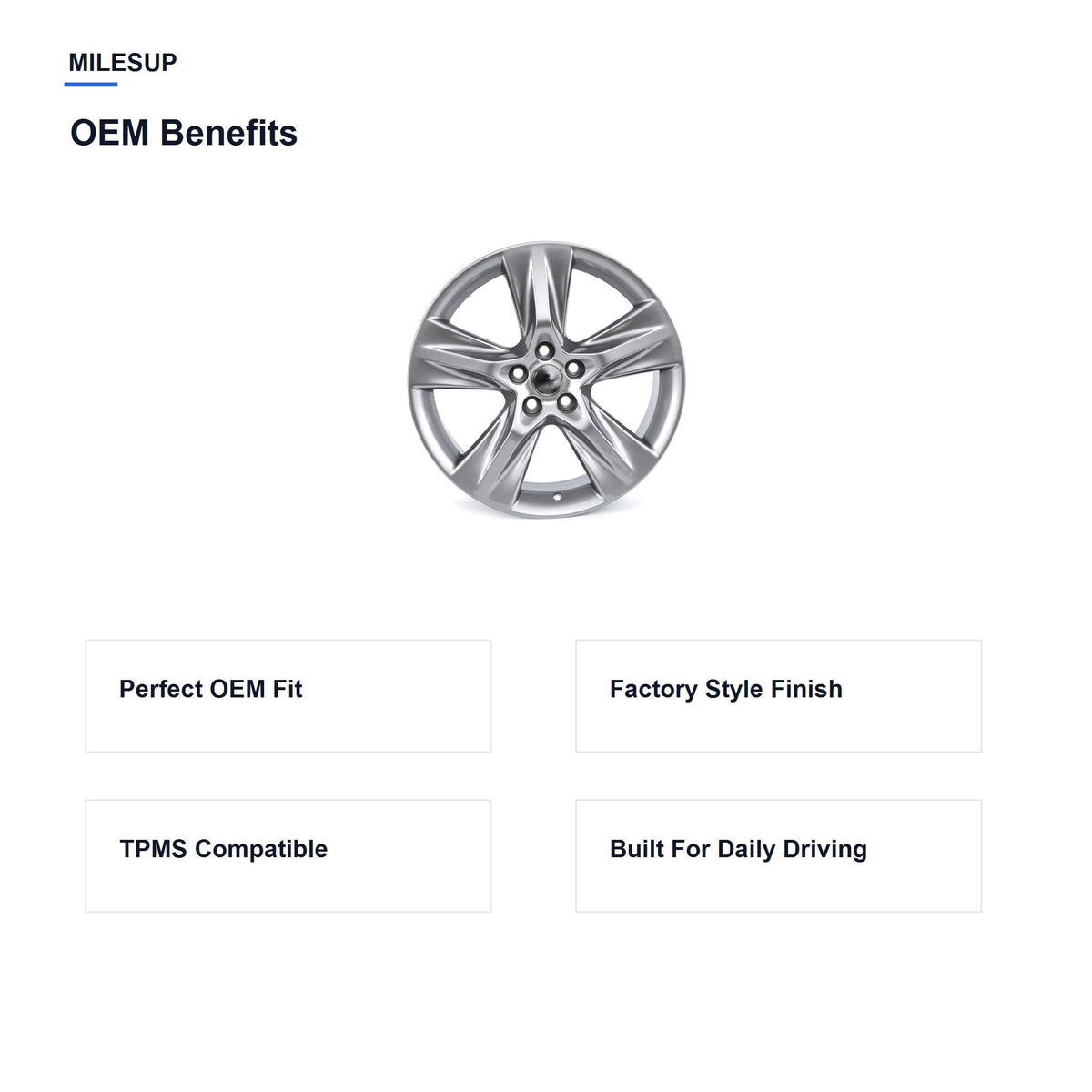 MilesUp 19" OEM Style Replacement Wheel for Toyota Highlander 2014-2019 - OEM Benefits