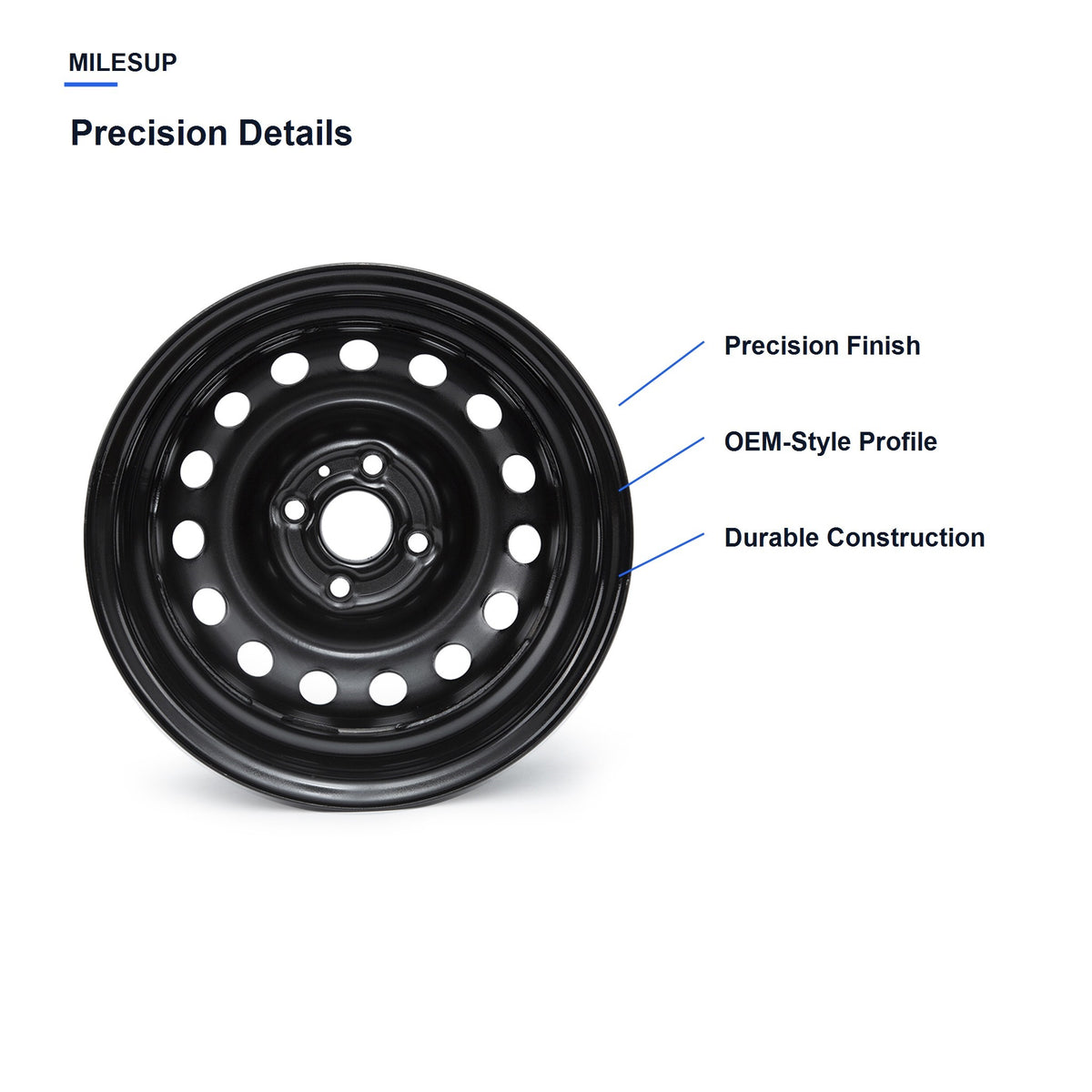 MilesUp 14" OEM Style Replacement Wheel for Hyundai - Precision Details