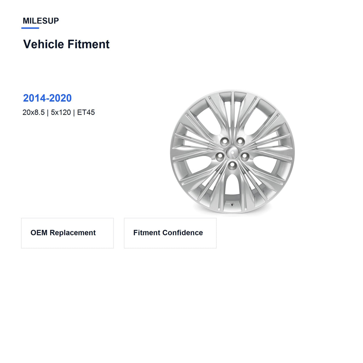 MilesUp 20" OEM Style Replacement Wheel for Impala 2014-2020 - Vehicle Fitment