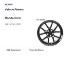 MilesUp 18" OEM Style Replacement Wheel for Honda Civic 2016-2024 - Vehicle Fitment
