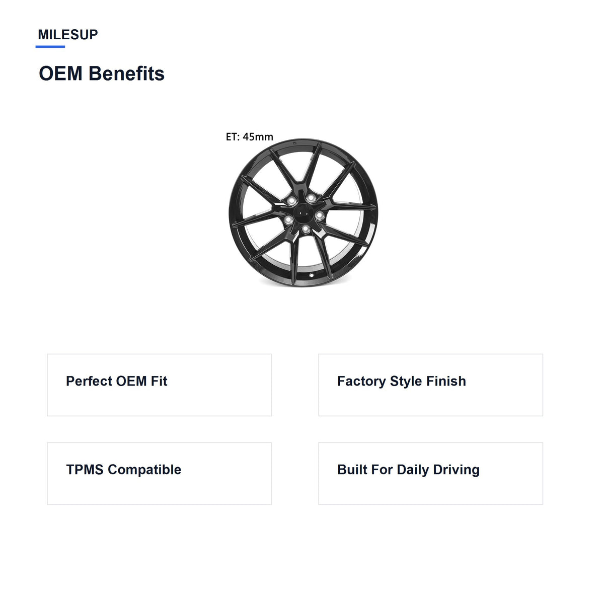 MilesUp 18" OEM Style Replacement Wheel for Honda Civic 2016-2024 - OEM Benefits