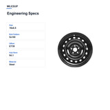 MilesUp 16" OEM Style Replacement Wheel for Toyota Corolla 2009-2019 - Engineering Specs