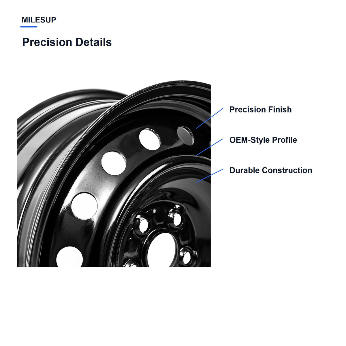 MilesUp 16" OEM Style Replacement Wheel for Toyota Corolla 2009-2019 - Precision Details