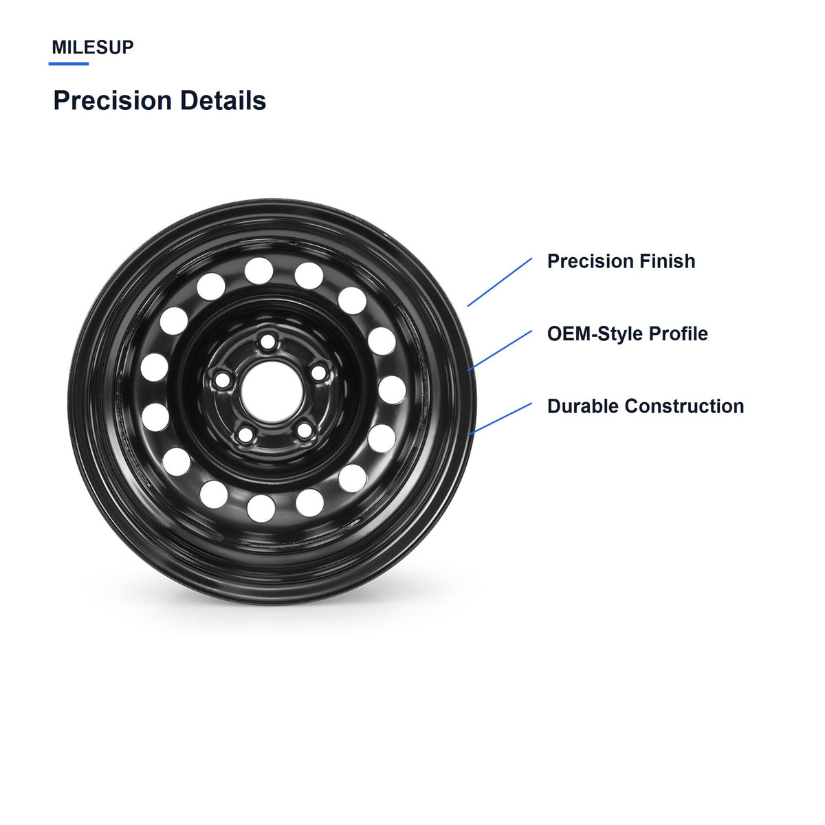 MilesUp 15" OEM Style Replacement Wheel for Nissan NV200 2013-2021 - Precision Details