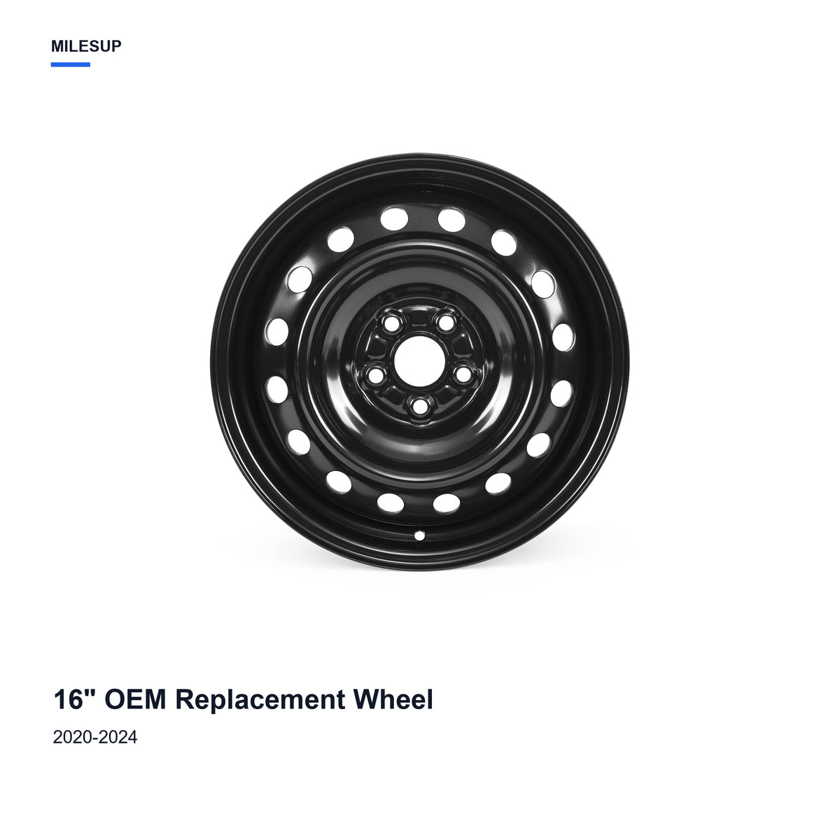 16x7 Black replacement wheel for Toyota Corolla 2020-2024