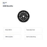 OEM-style design features of the 16x7 Black replacement wheel for Toyota Corolla 2020-2024