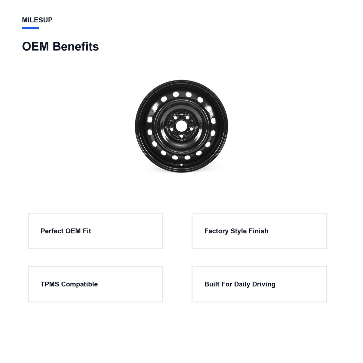 OEM-style design features of the 16x7 Black replacement wheel for Toyota Corolla 2020-2024