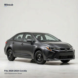 16x7 Black replacement wheel installed on a Toyota Corolla 2020-2024